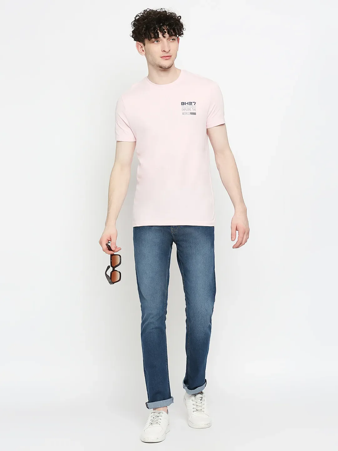 Blue Slim Straight Fit Men's Denims by Being Human Clothing - Image 6