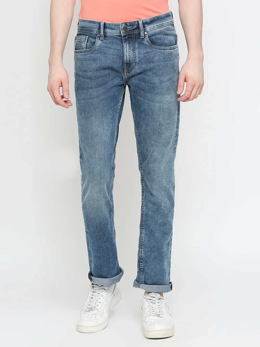 Blue Slim Straight Fit Men's Denims by Being Human Clothing