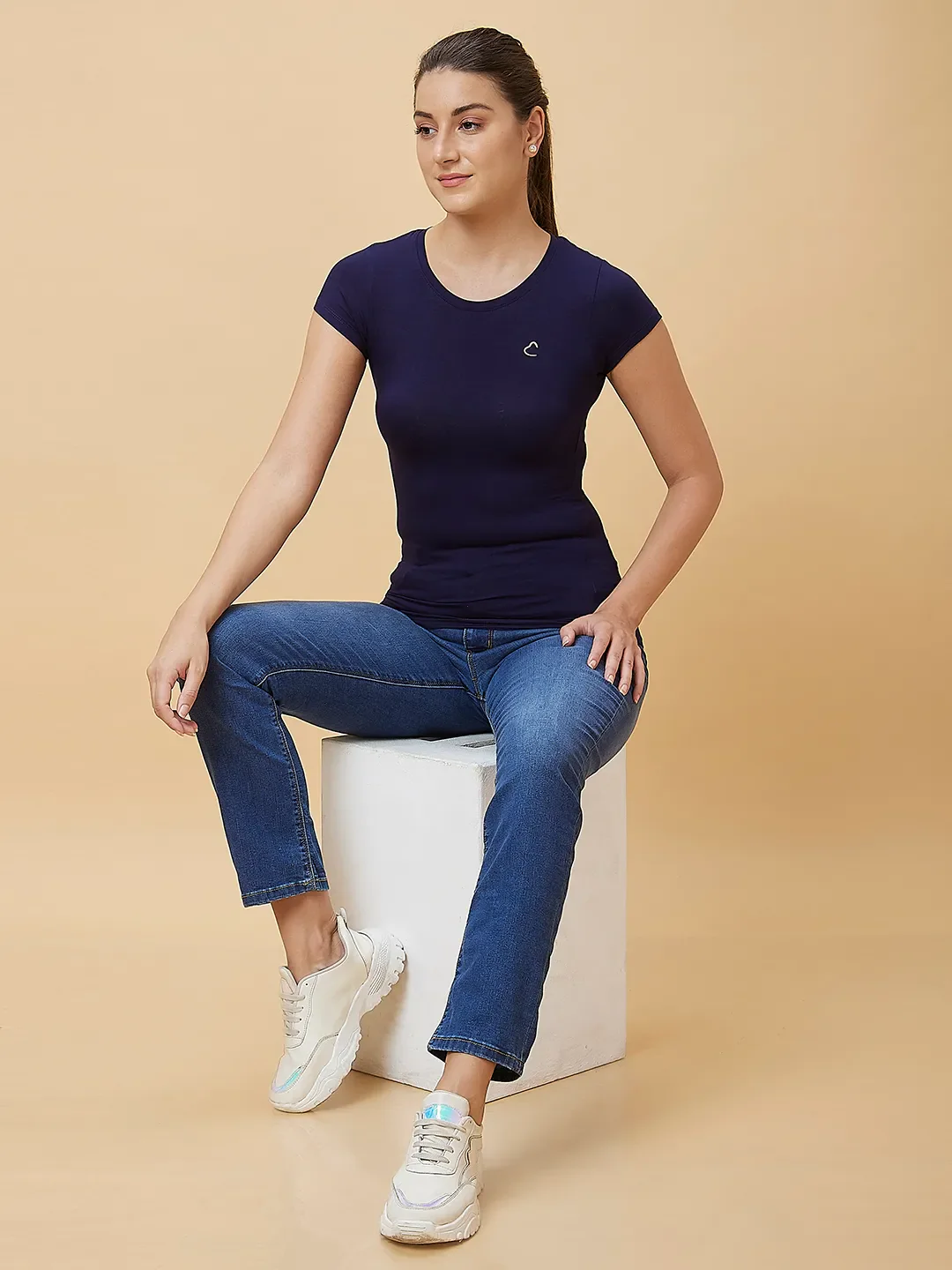 Dark Blue Slim Straight Fit Women's Denim By Being Human Clothing - Image 6