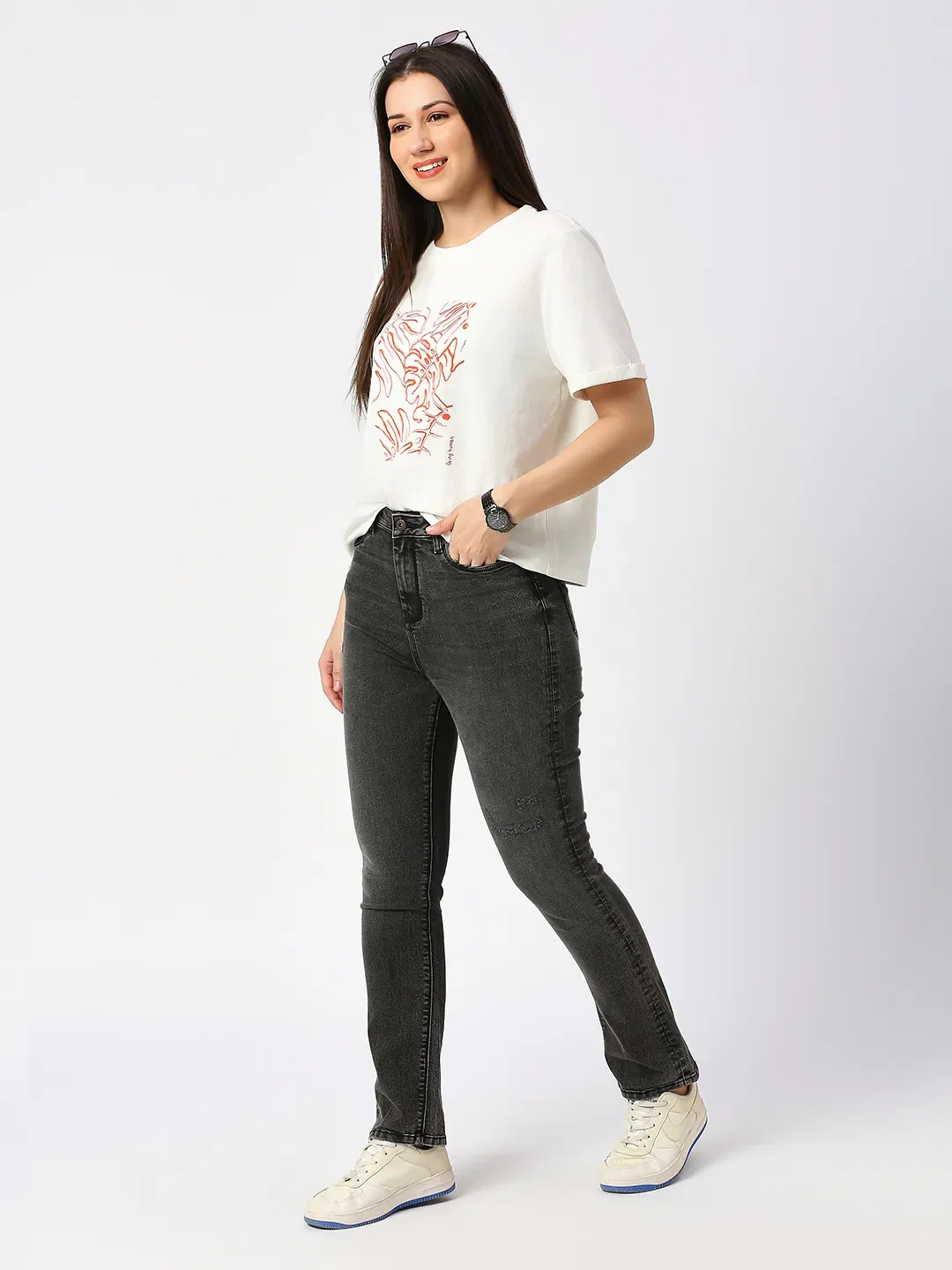 Black Slim Fit High Rise Women's Denim By Being Human Clothing - Image 7