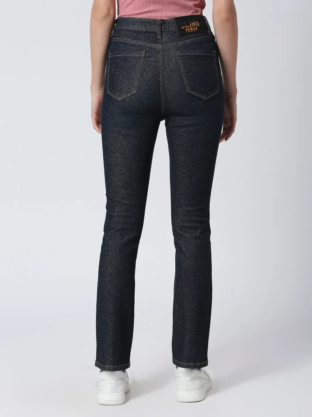 Dark Indigo Slim Straight High Rise Women's Denim By Being Human Clothing - Image 4