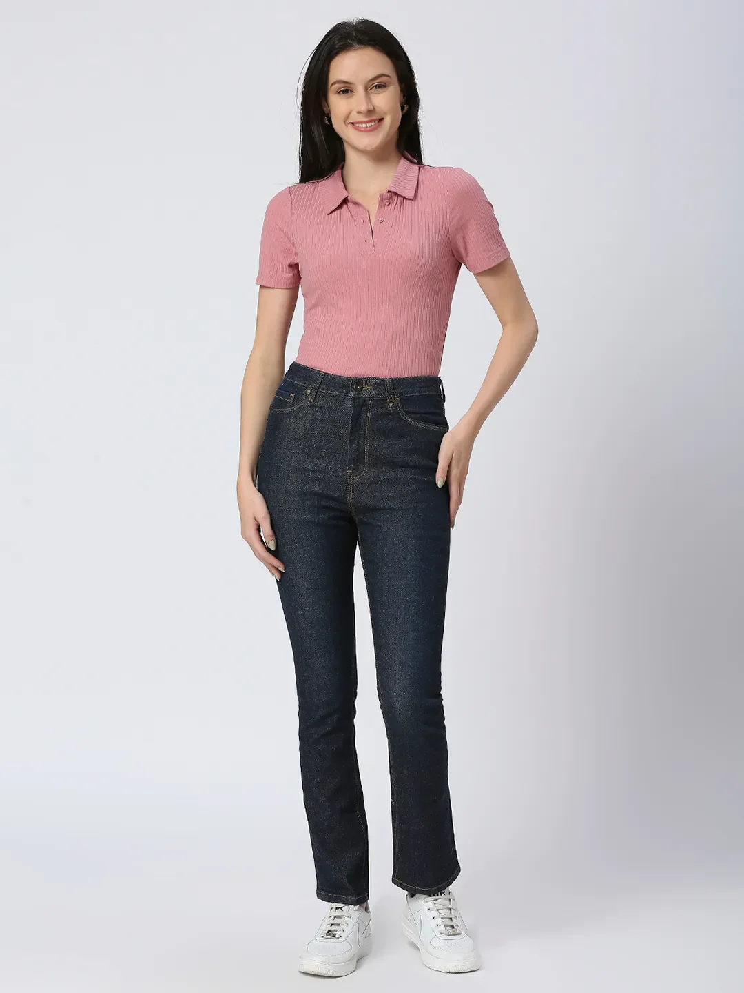 Dark Indigo Slim Straight High Rise Women's Denim By Being Human Clothing - Image 6