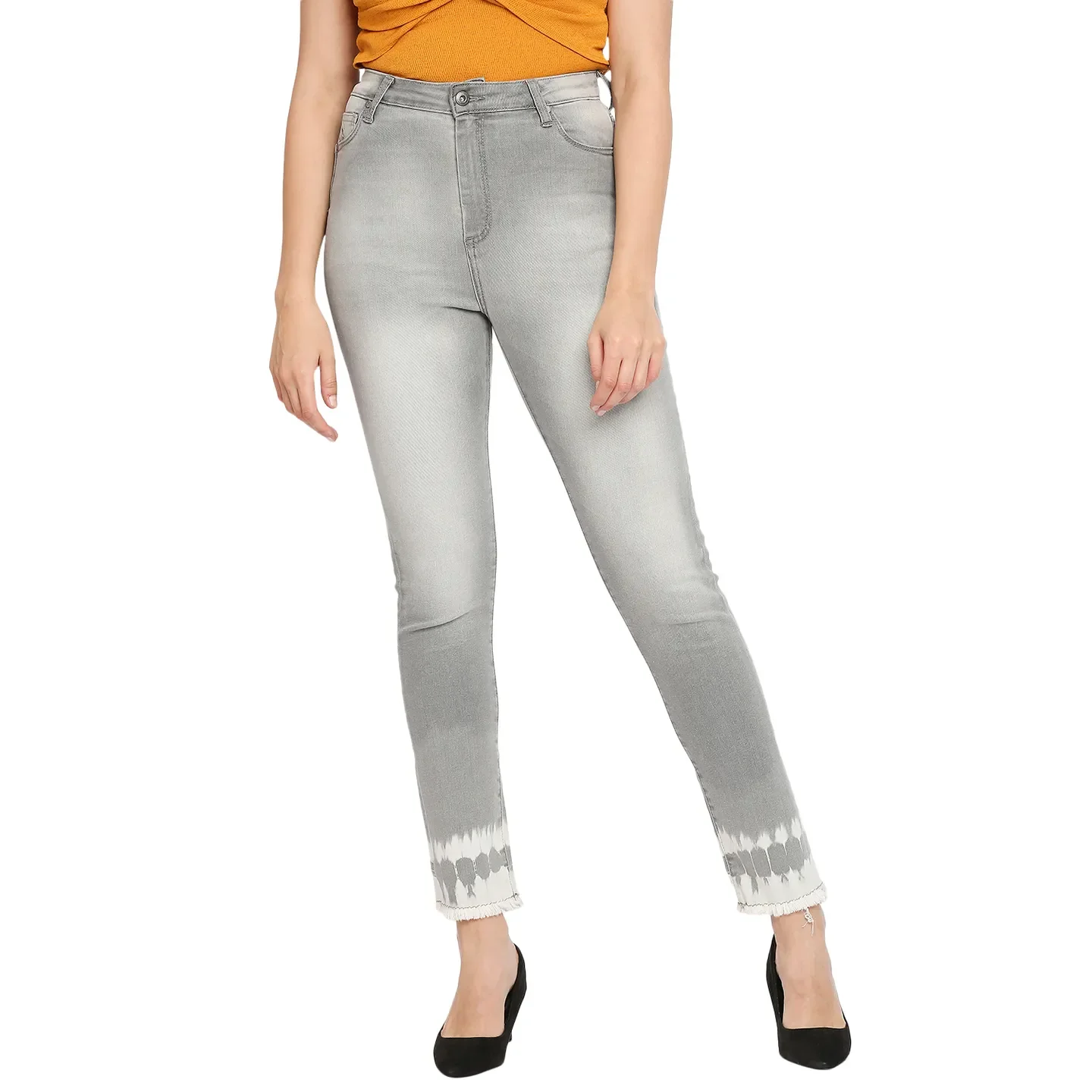 Grey High Rise Straight Fit Women's Denim By Being Human Clothing