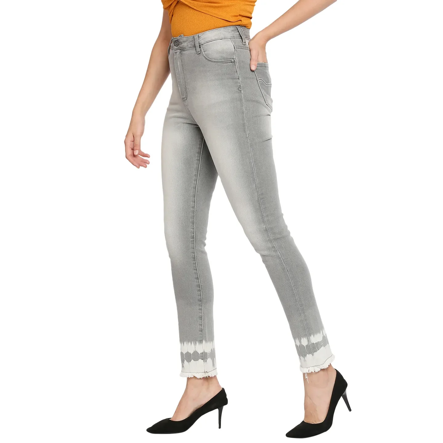 Grey High Rise Straight Fit Women's Denim By Being Human Clothing - Image 2
