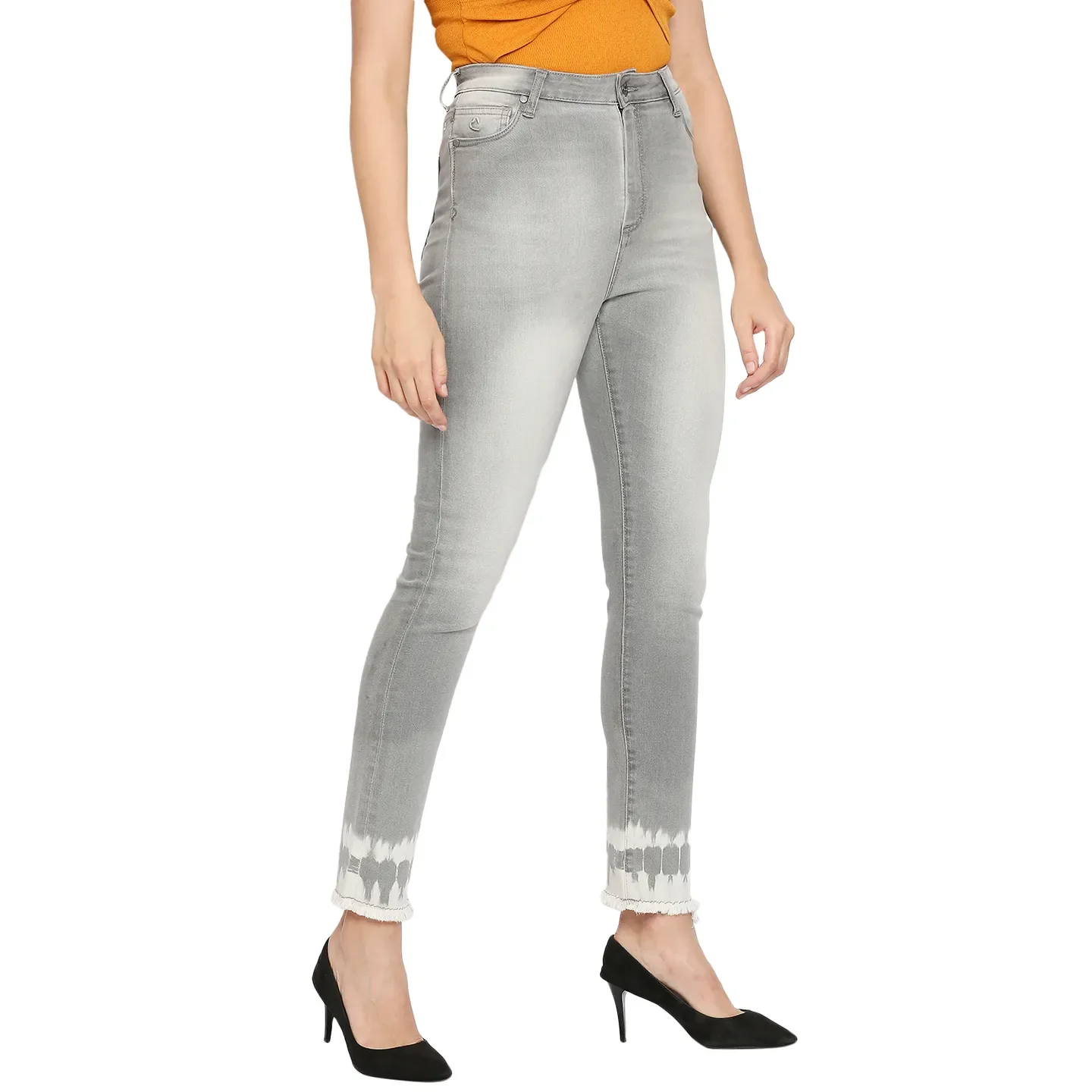 Grey High Rise Straight Fit Women's Denim By Being Human Clothing - Image 3