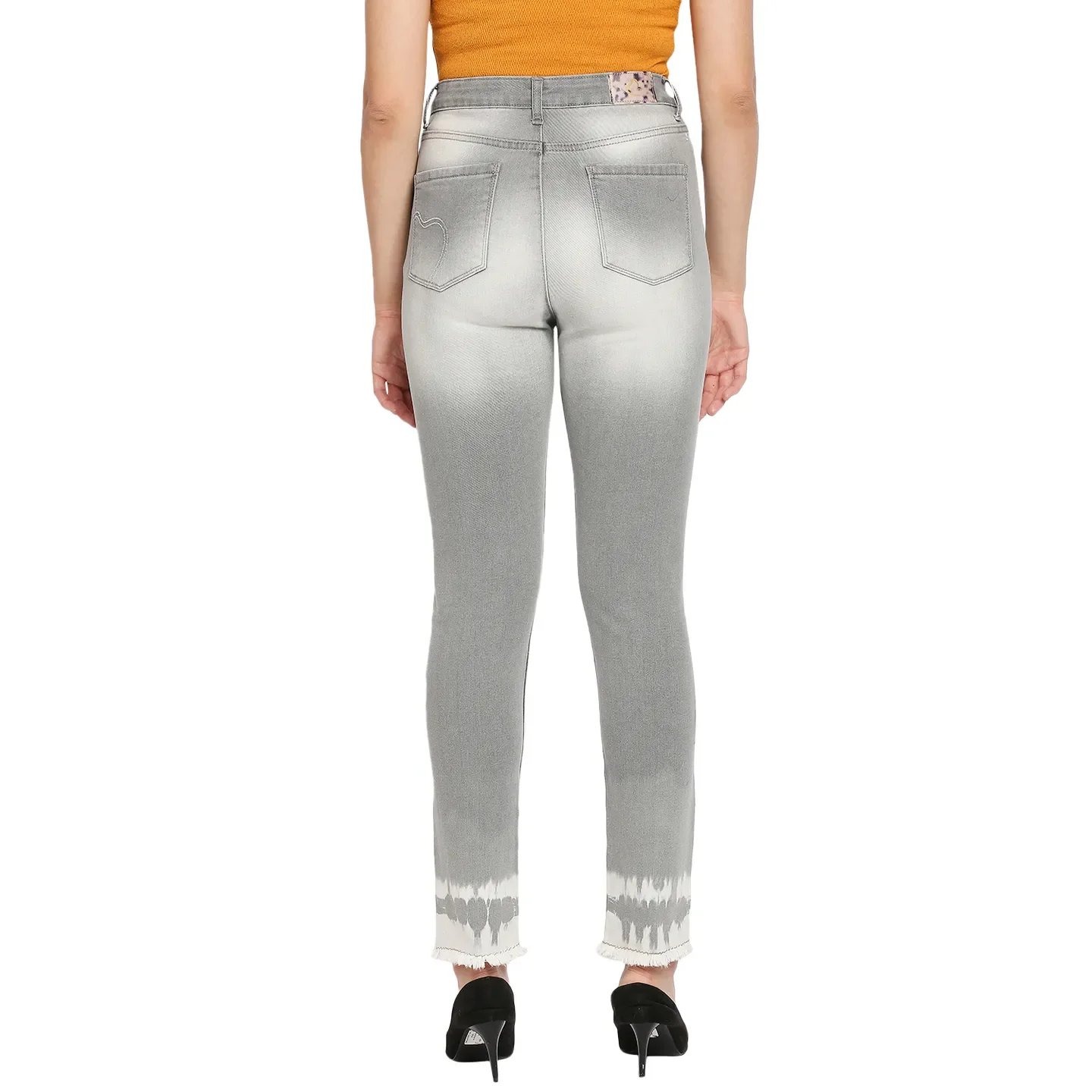 Grey High Rise Straight Fit Women's Denim By Being Human Clothing - Image 4
