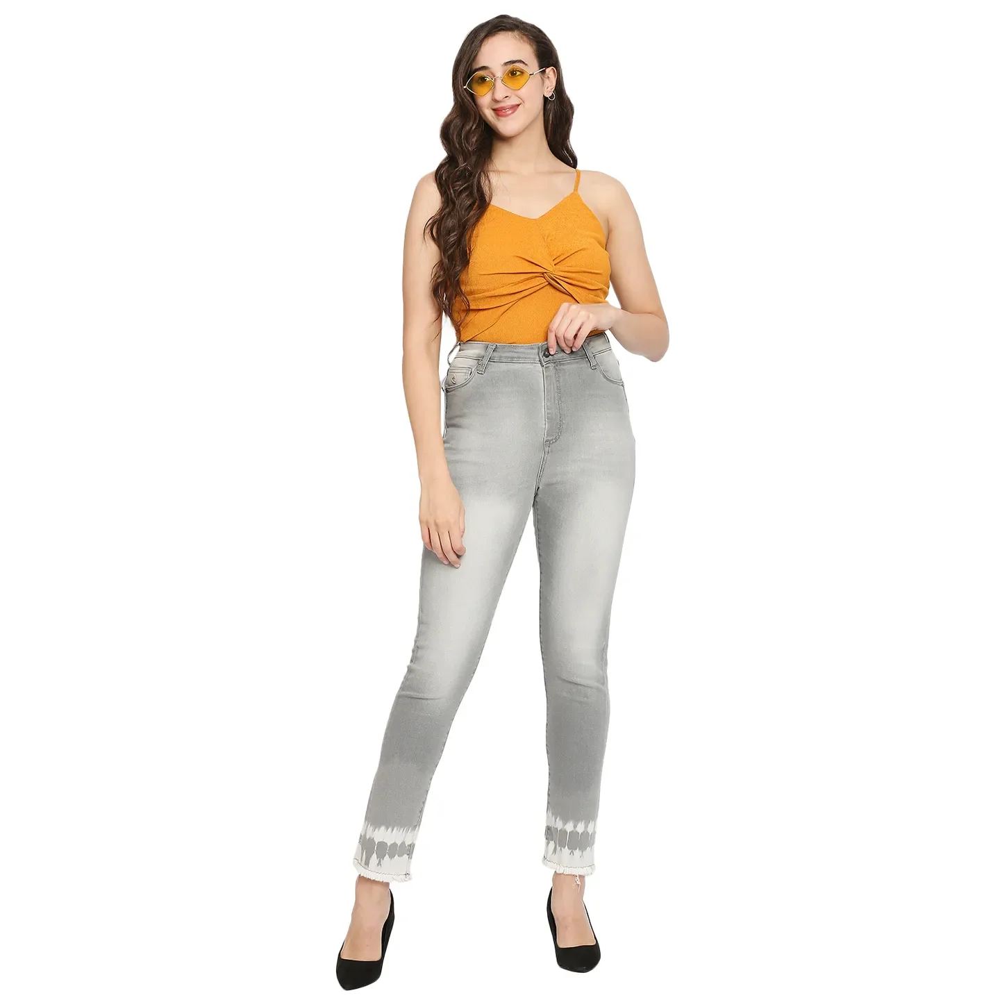 Grey High Rise Straight Fit Women's Denim By Being Human Clothing - Image 6