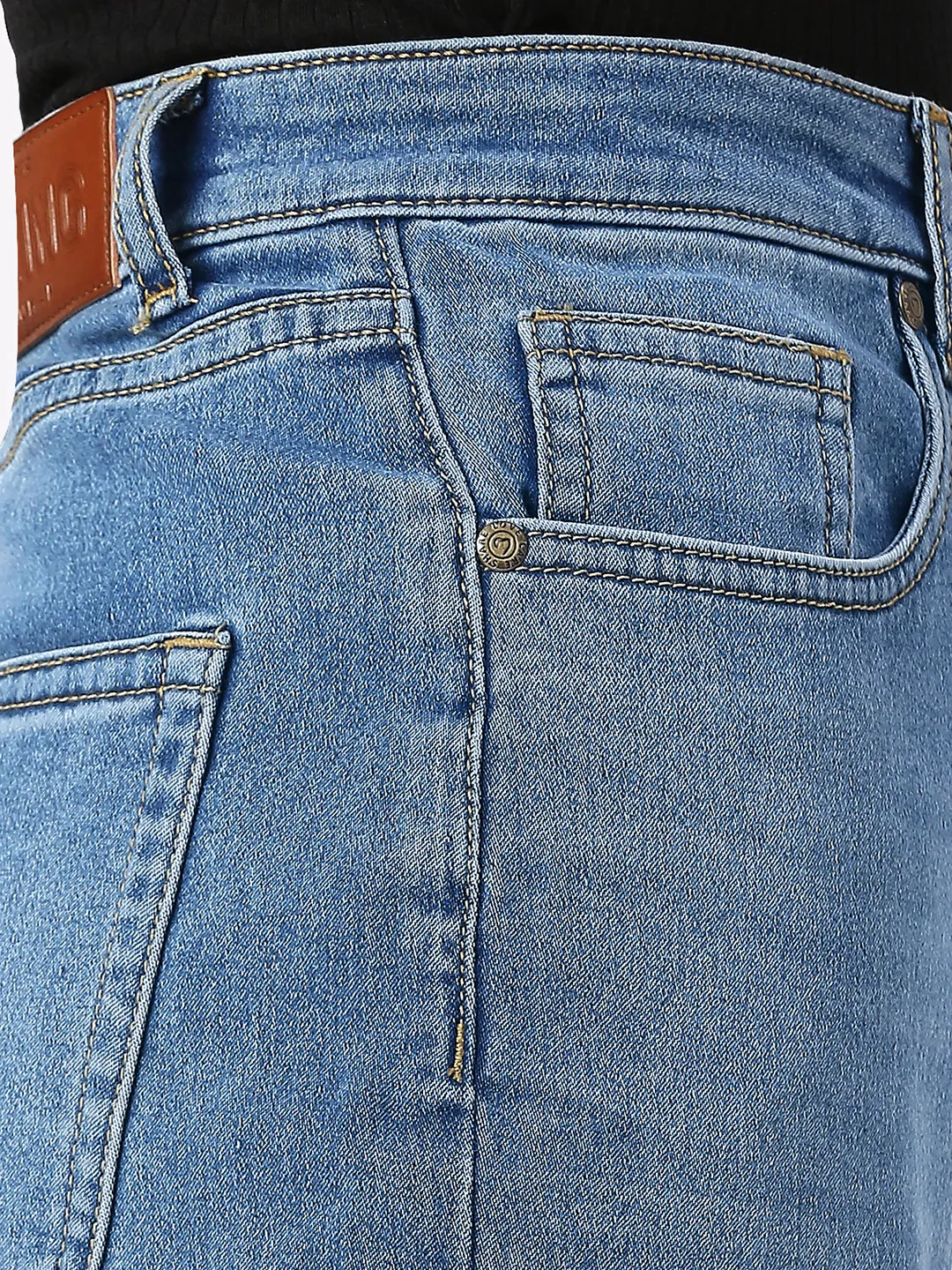 Blue Wide Flare Leg High Rise Women's Denim By Being Human Clothing - Image 2