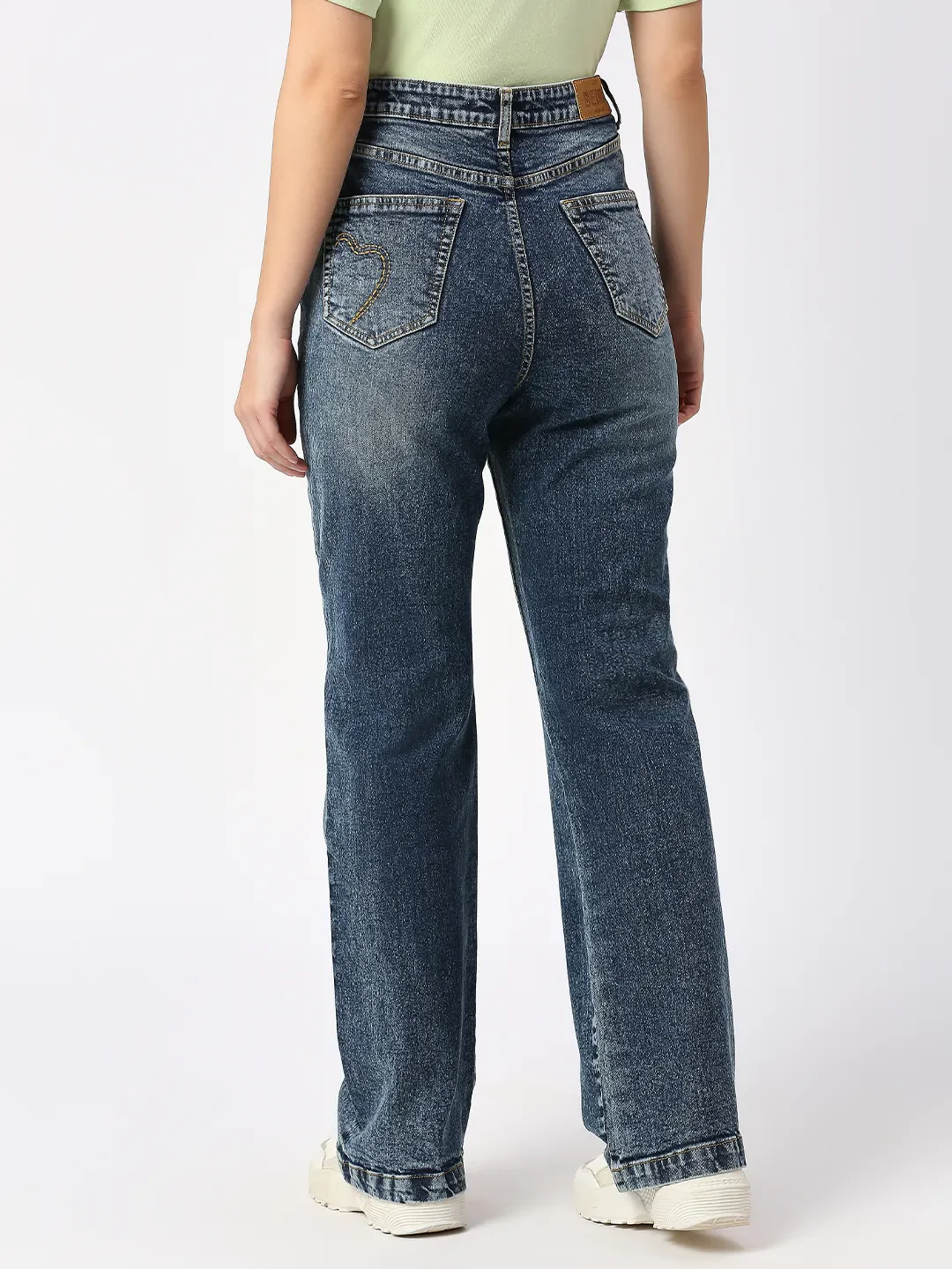 Blue Wide Flare Leg High Rise Women's Denim By Being Human Clothing - Image 2