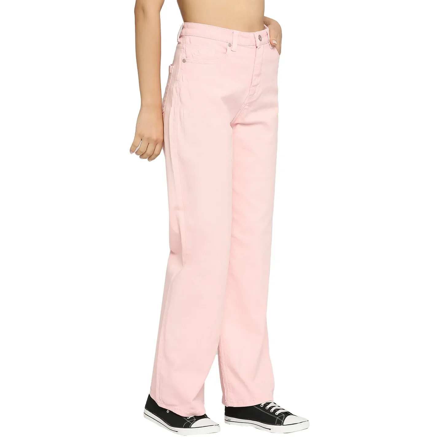 Coral Pink Mid Rise Skinny Fit Women's Denim By Being Human Clothing - Image 3