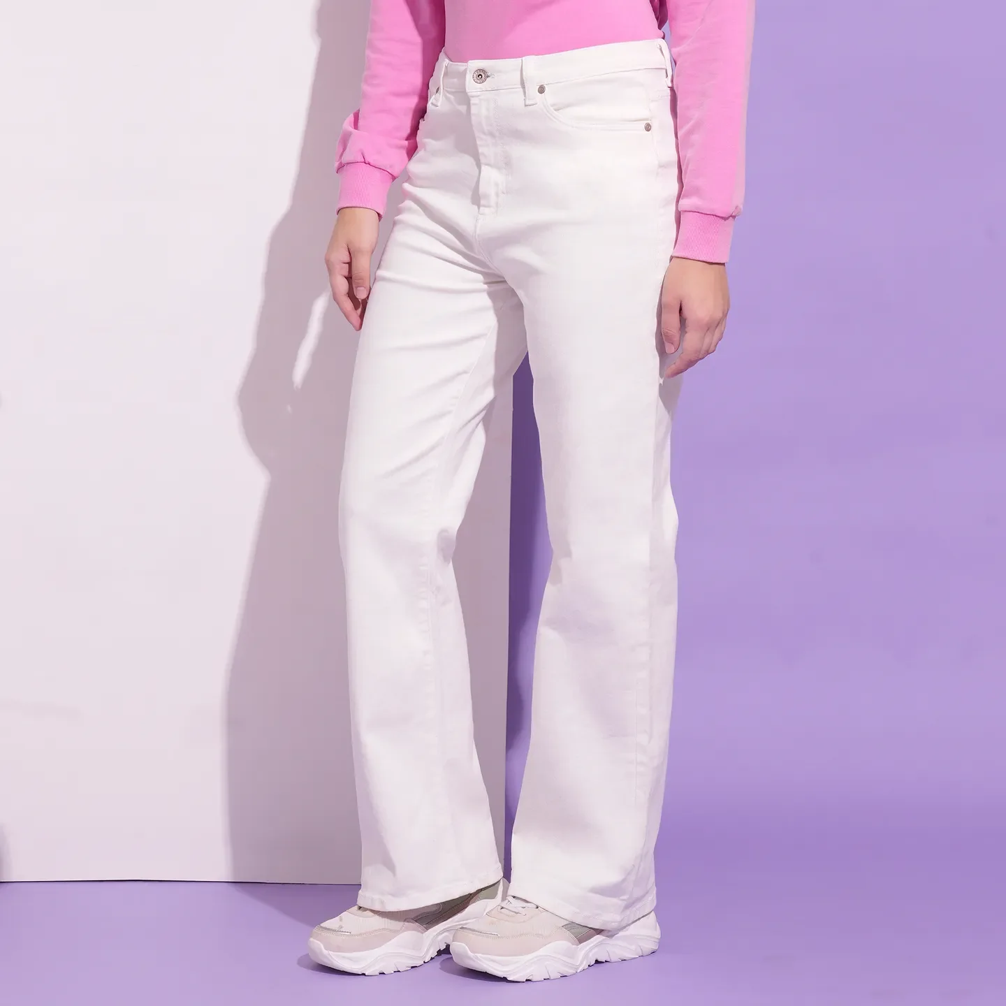 White Mid Rise Skinny Fit Women's Denim By Being Human Clothing - Image 2