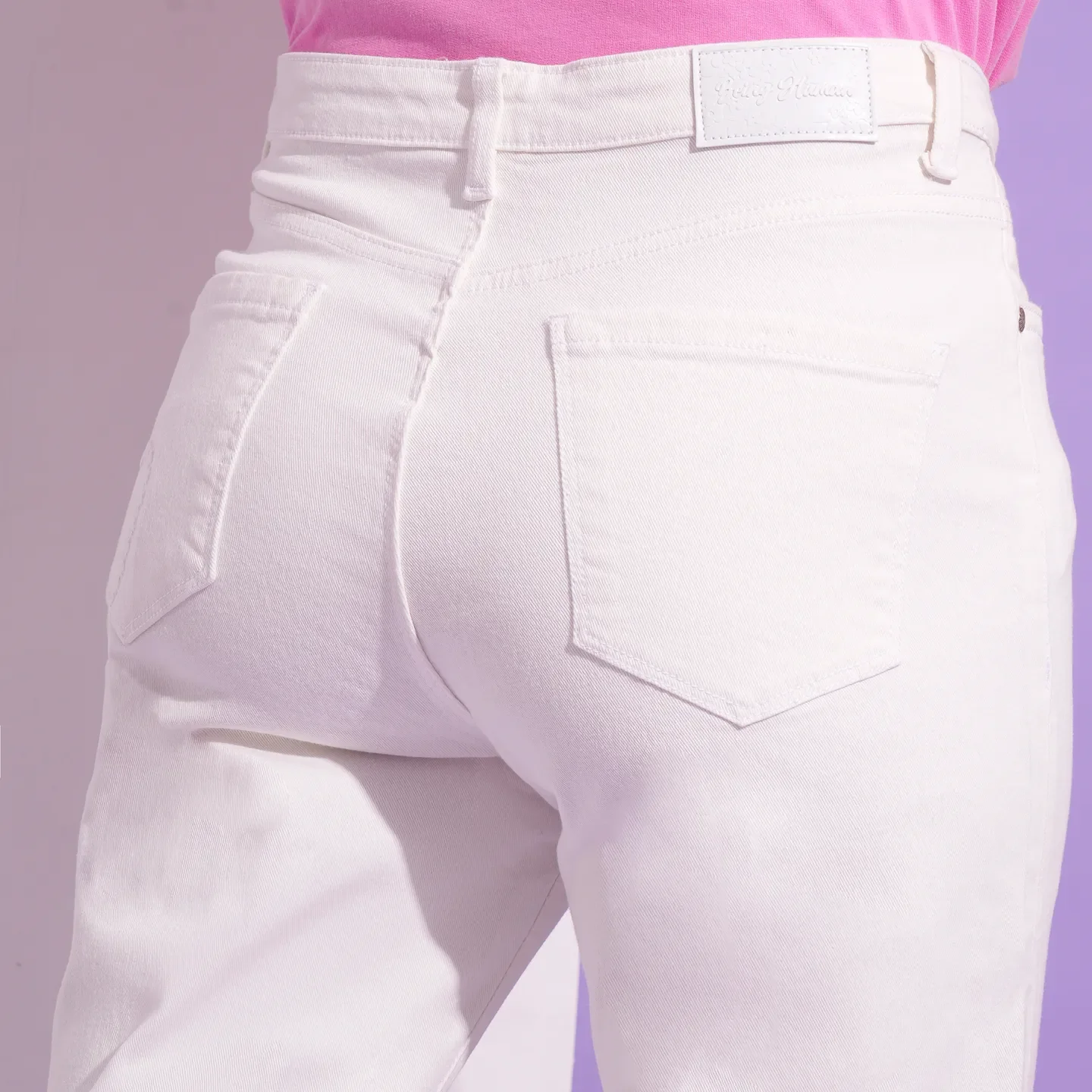 White Mid Rise Skinny Fit Women's Denim By Being Human Clothing - Image 6