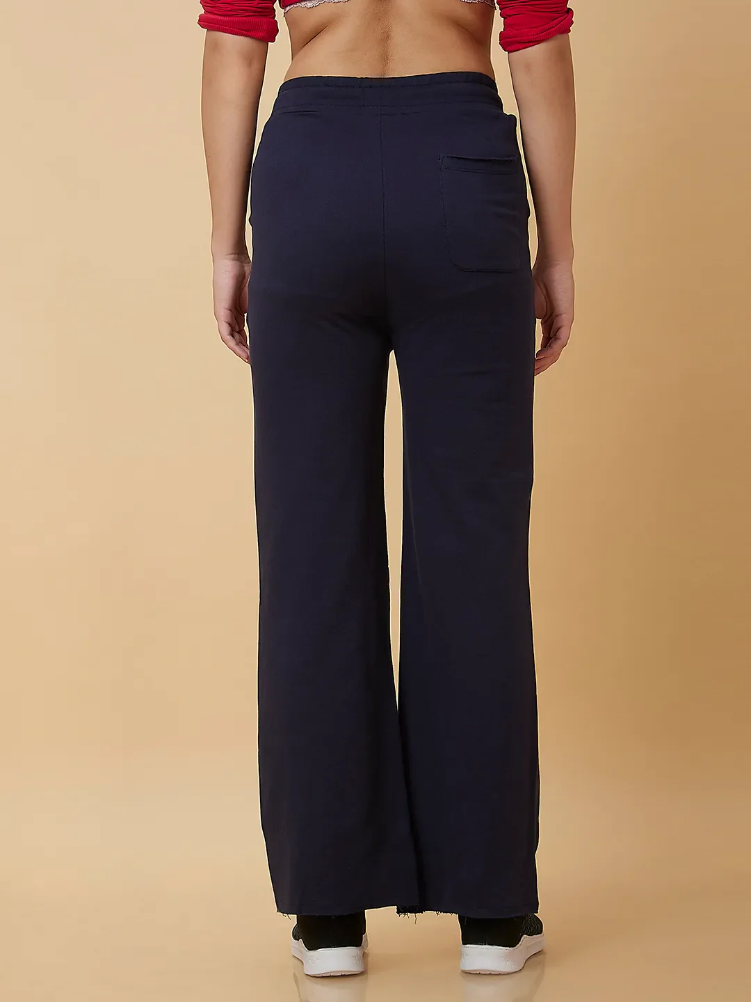 Navy Wide Leg Fit Women's Track Pants By Being Human Clothing - Image 3