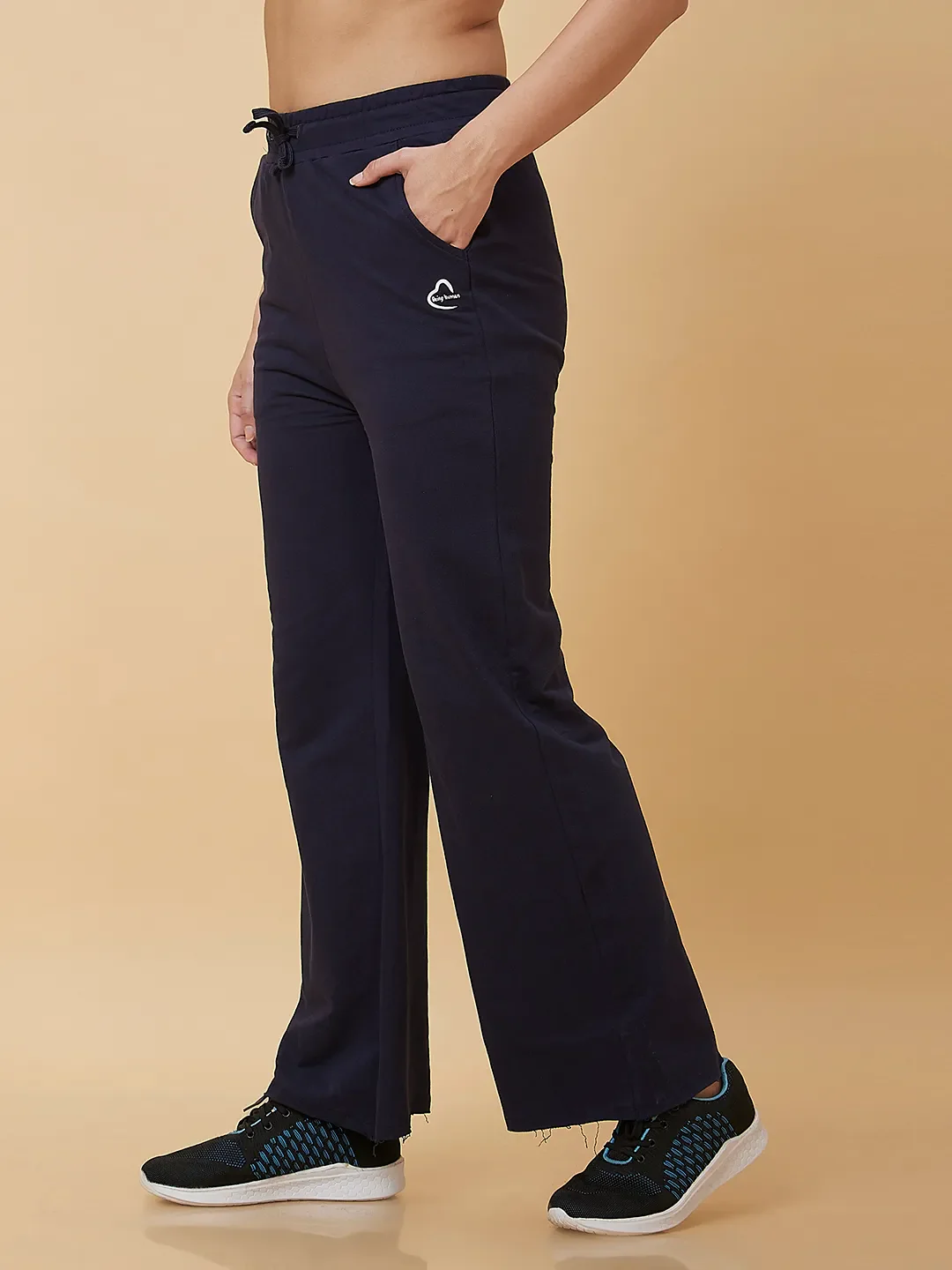 Navy Wide Leg Fit Women's Track Pants By Being Human Clothing - Image 4