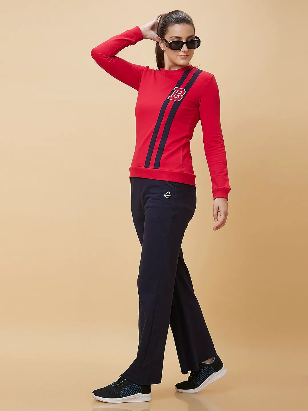 Navy Wide Leg Fit Women's Track Pants By Being Human Clothing - Image 6