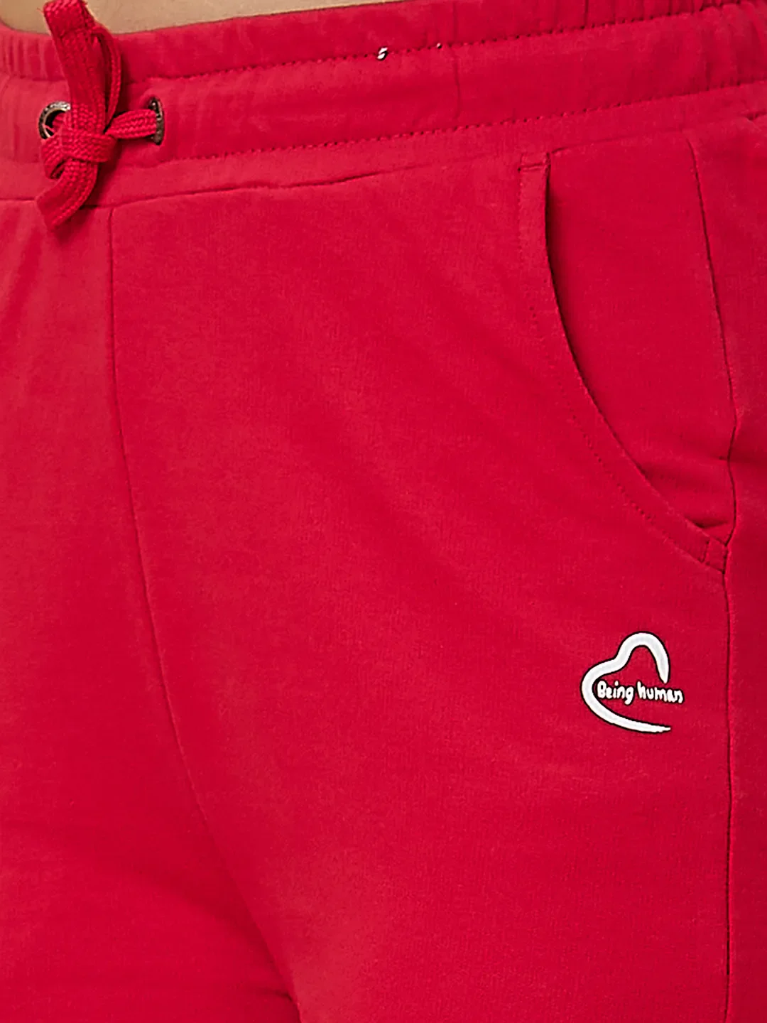 Red Wide Leg Fit Women's Track Pants By Being Human Clothing - Image 5