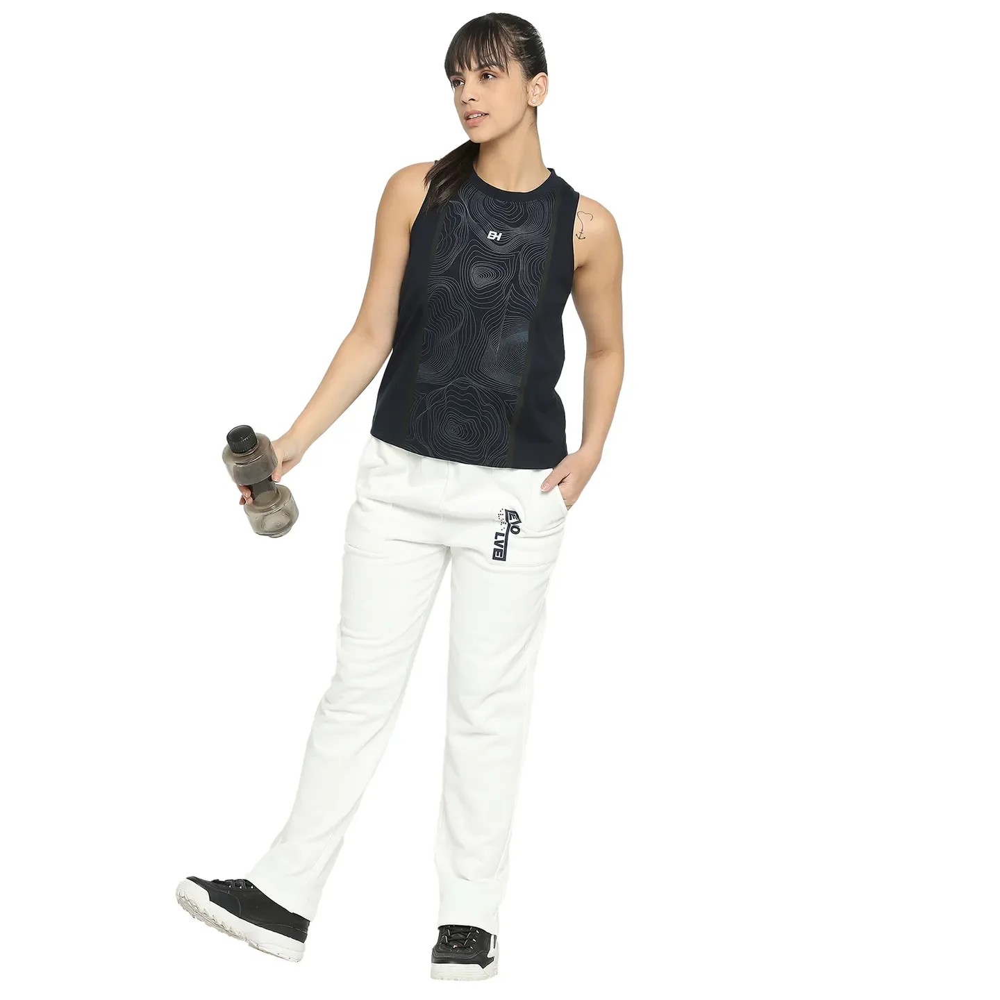 White Easy Fit Women's Track Pants By Being Human Clothing - Image 5