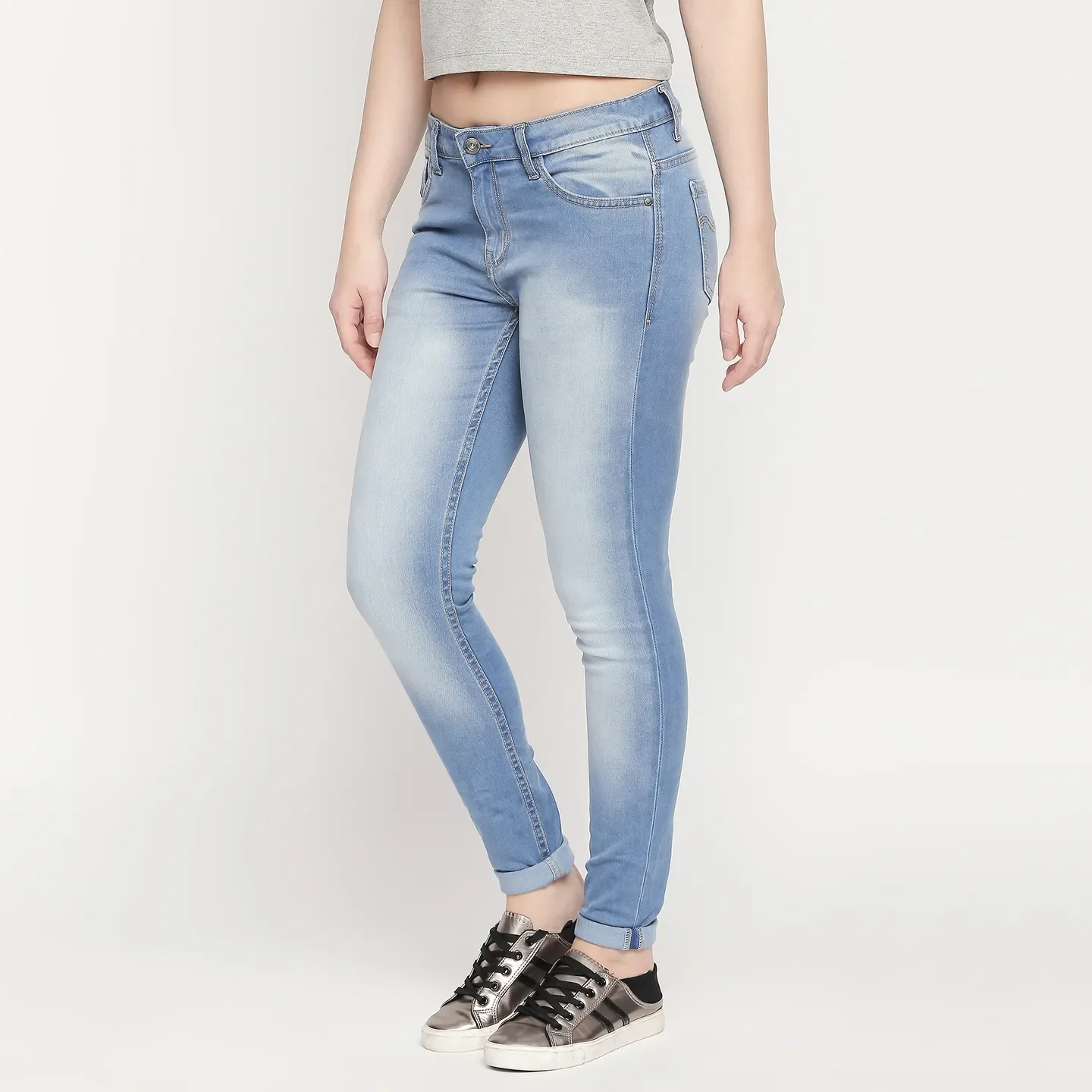 Blue Mid Rise Skinny Fit Women's Denims by Being Human Clothing - Image 2