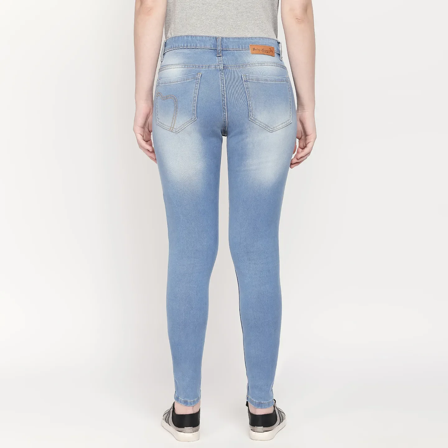 Blue Mid Rise Skinny Fit Women's Denims by Being Human Clothing - Image 3