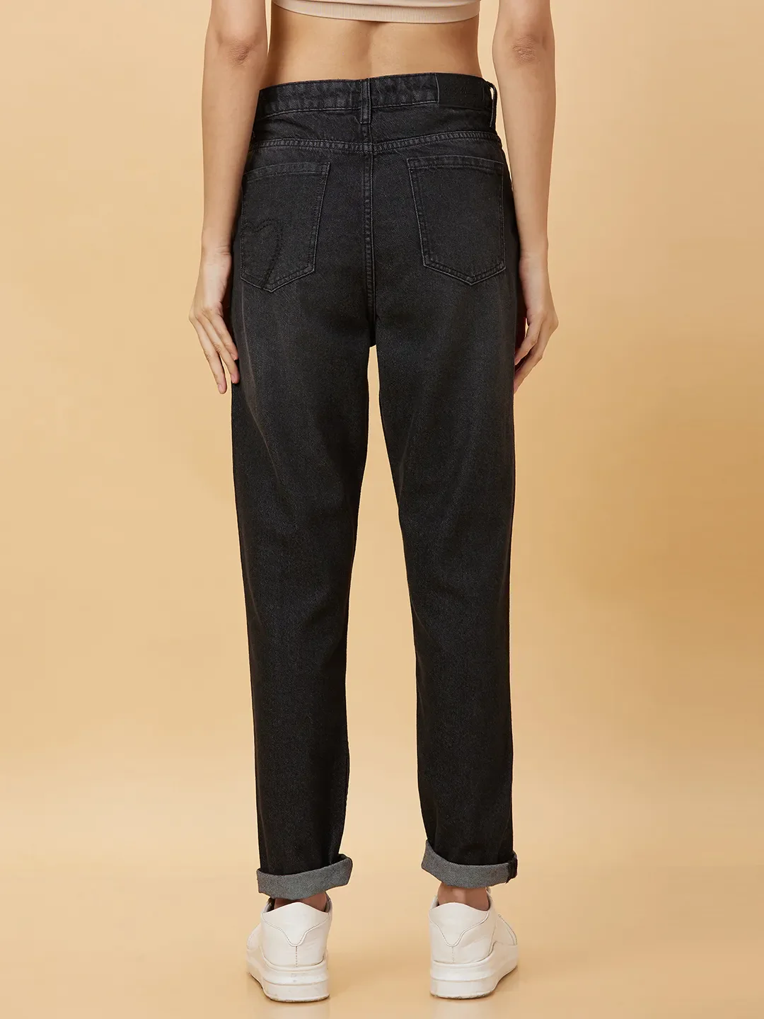 Black Boyfriend Fit Women's Denim By Being Human Clothing - Image 3