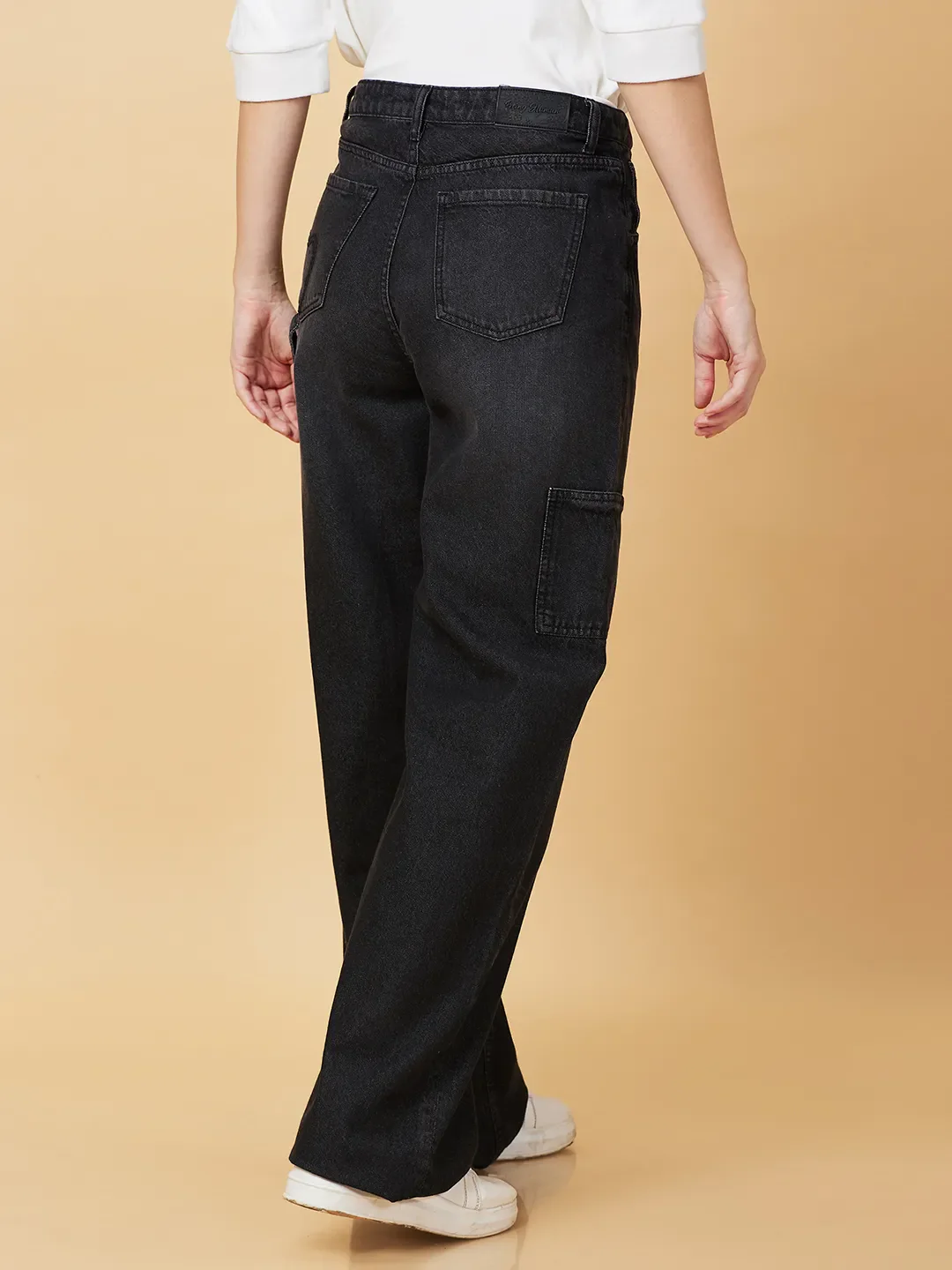 Black Wide Leg Corgo Fit Women's Denim By Being Human Clothing - Image 3