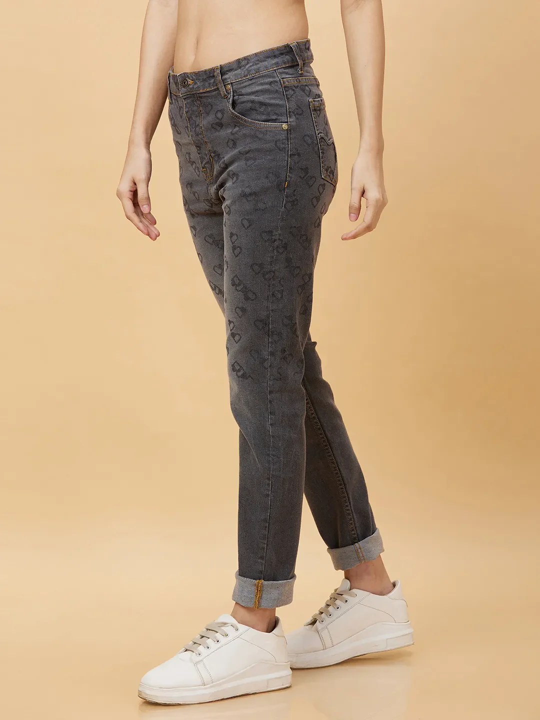 Charcoal Slim Straight Fit Women's Denim By Being Human Clothing - Image 4