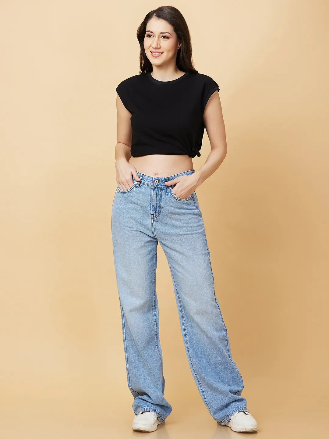 Blue Wide Leg Fit Women's Denim By Being Human Clothing - Image 2