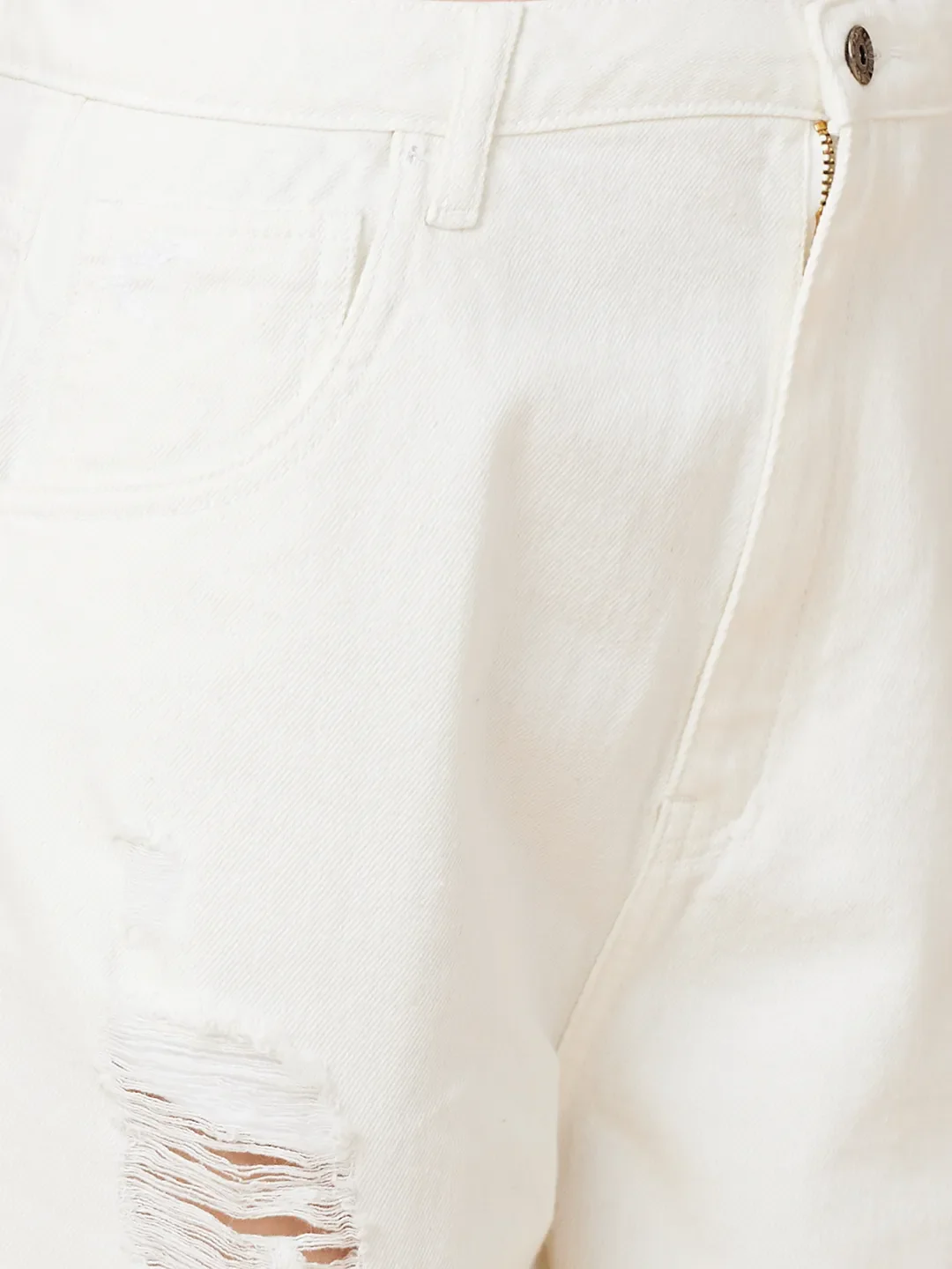 White Wide Leg Fit Women's Denim By Being Human Clothing - Image 5