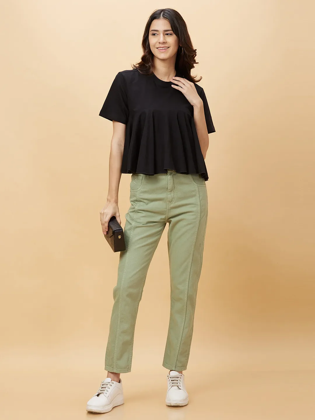 Olive Green Boyfriend Fit Women's Denim By Being Human Clothing - Image 6
