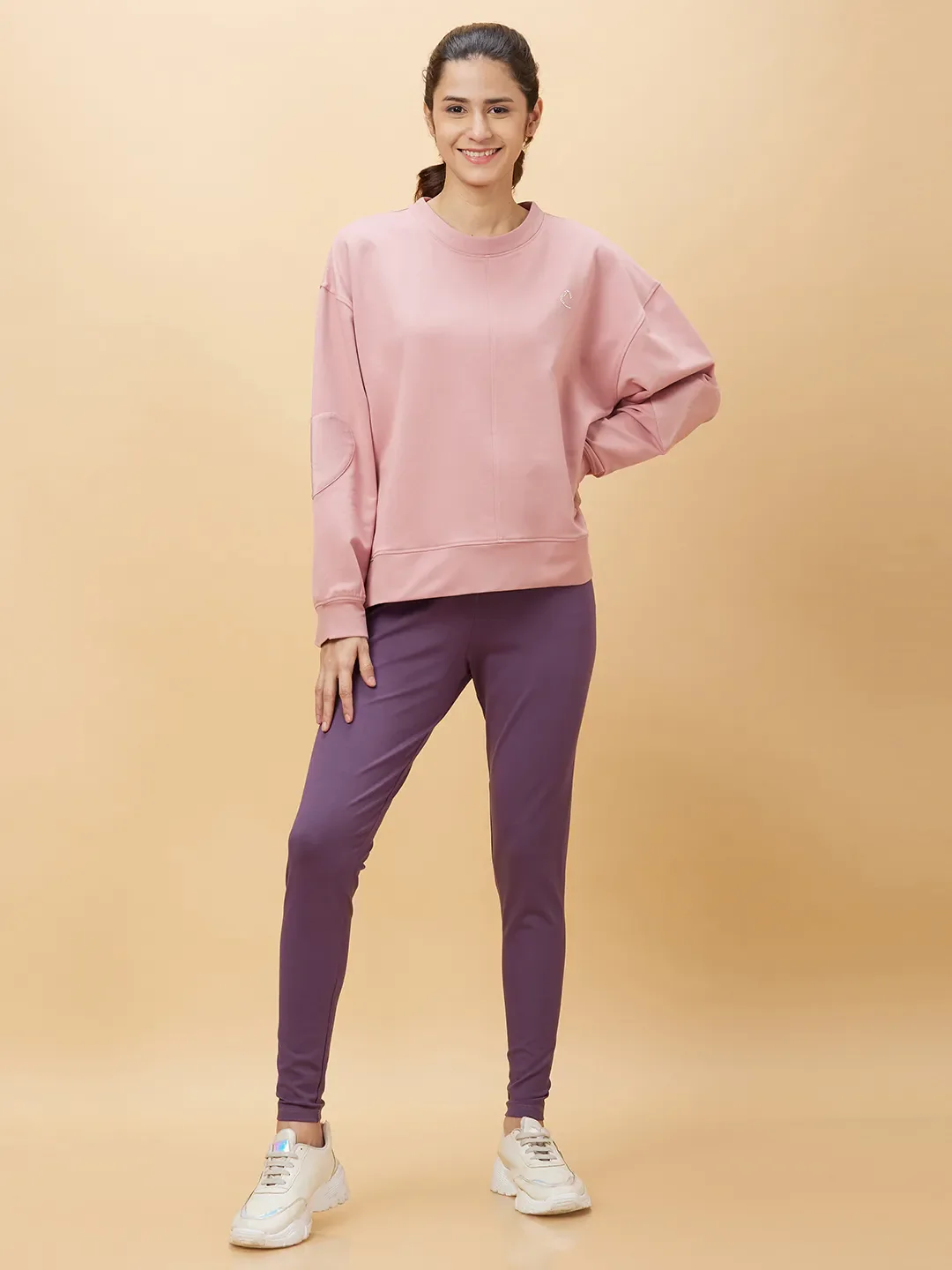Deep Mauve Skinny Fit Women's Viscose Leggings By Being Human Clothing - Image 2