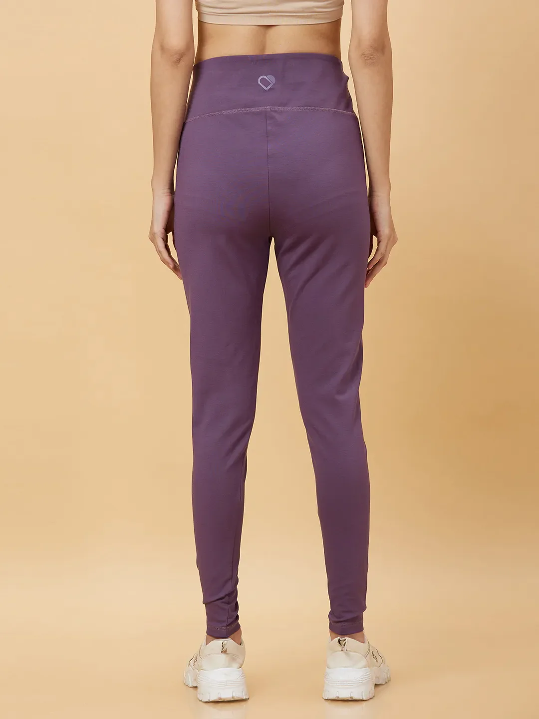 Deep Mauve Skinny Fit Women's Viscose Leggings By Being Human Clothing - Image 3
