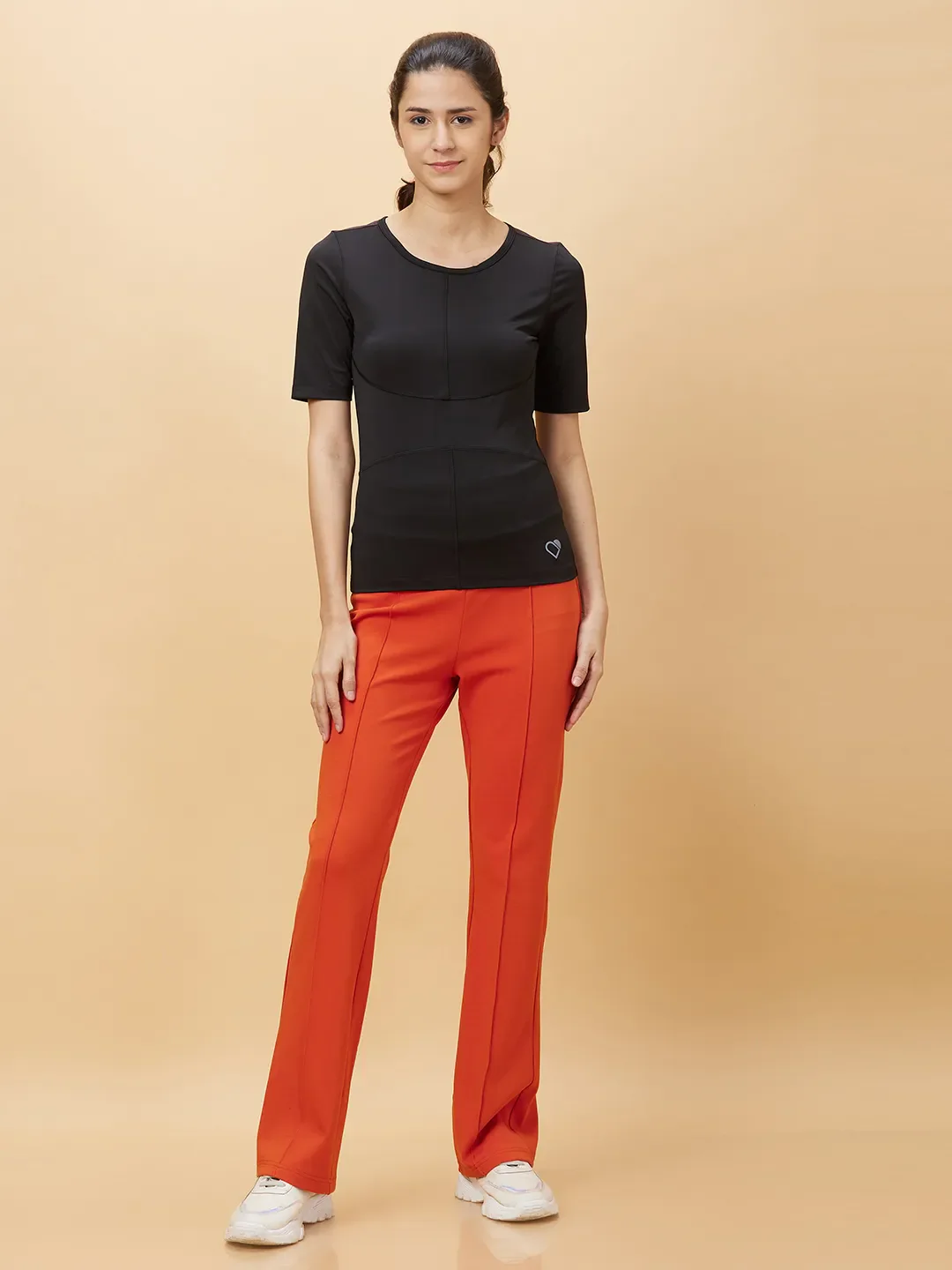 Orange Bootcut Fit Women's Leggings By Being Human Clothing - Image 2