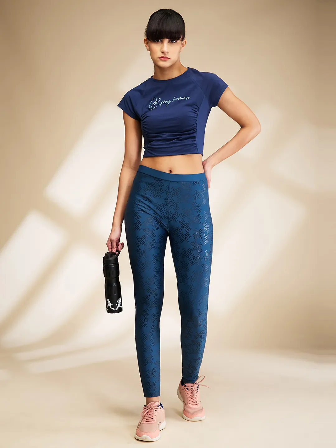 Blue Slim Fit Women's Leggings By Being Human Clothing - Image 6