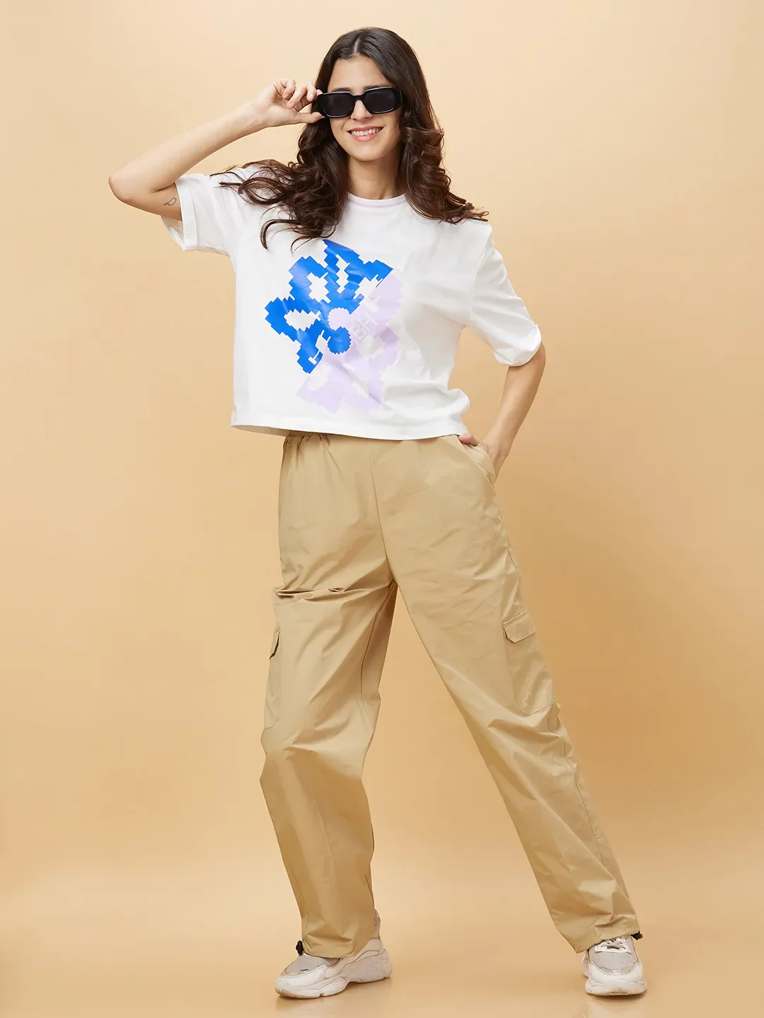 Beige Regular Fit Women's Track Pants by Being Human Clothing - Image 6