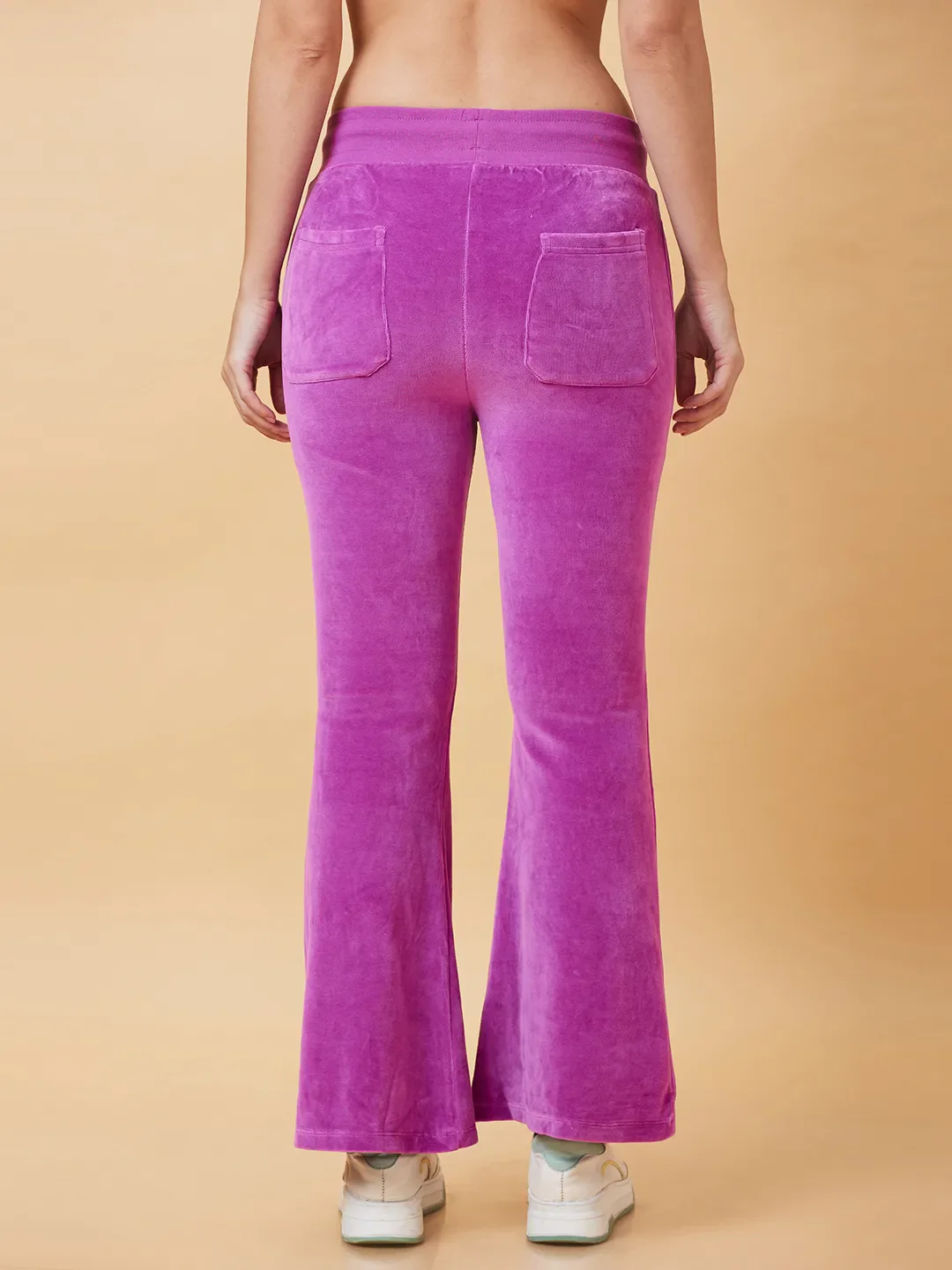 Purple Slim Flare Women's Track Pants by Being Human Clothing - Image 3