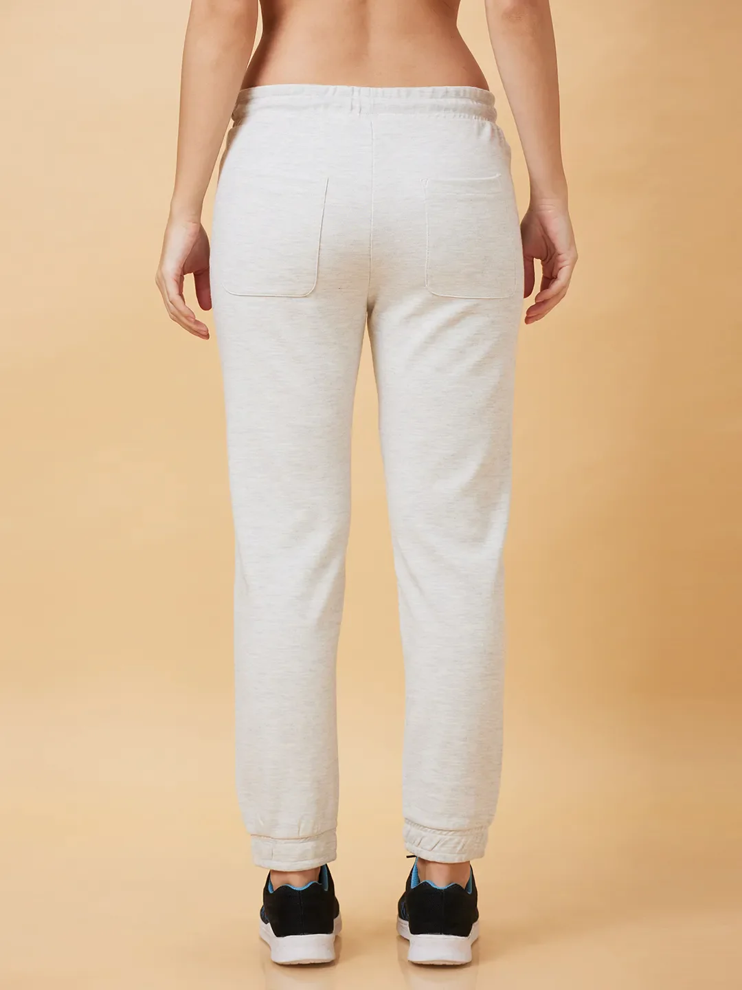 Beige Mid Rise Regular Fit Women's Track Pants by Being Human Clothing - Image 3