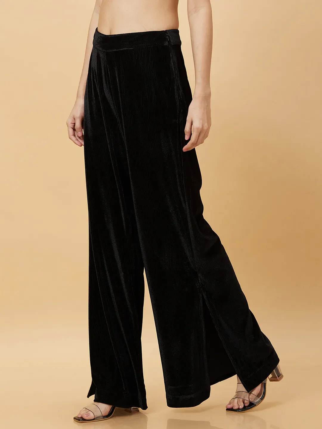 Black Wide Leg Fit Women's Track Pants by Being Human Clothing - Image 4