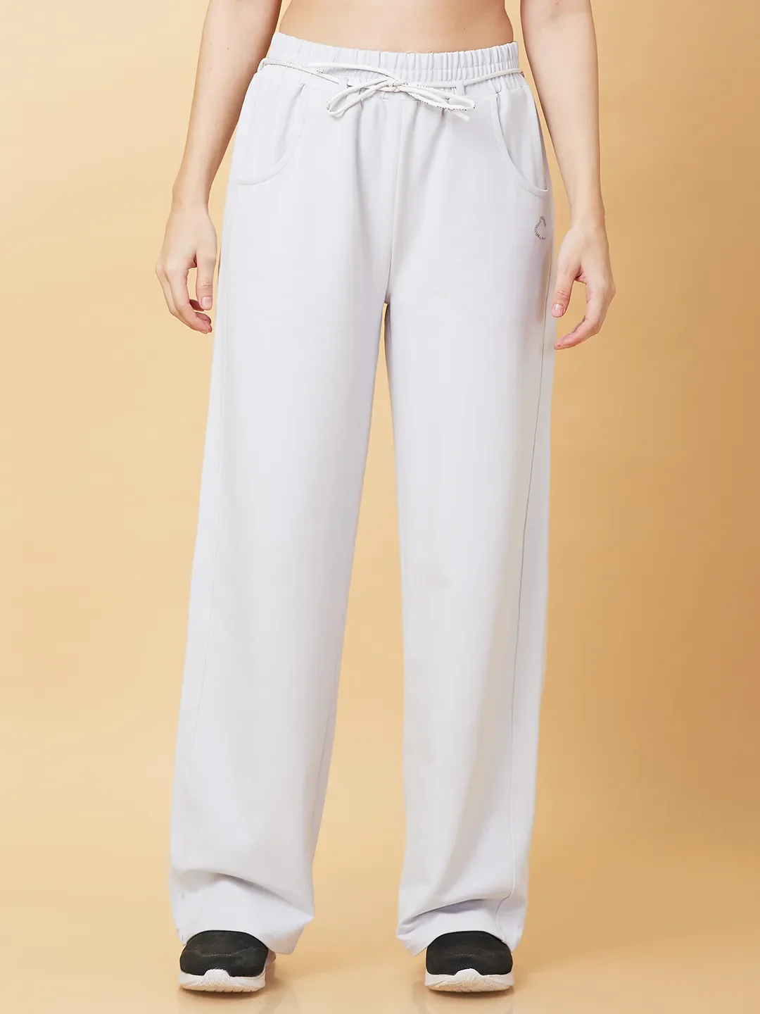 Grey Easy Fit Women's Cotton Blend Track Pants By Being Human Clothing