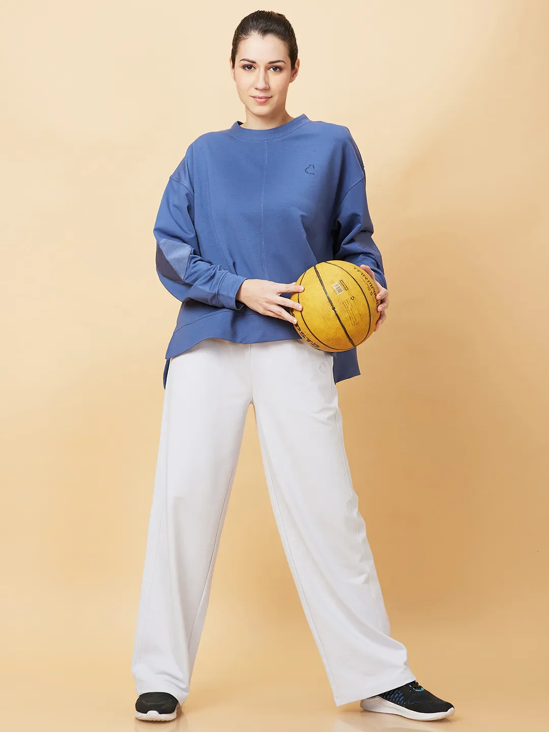 Grey Easy Fit Women's Cotton Blend Track Pants By Being Human Clothing - Image 6