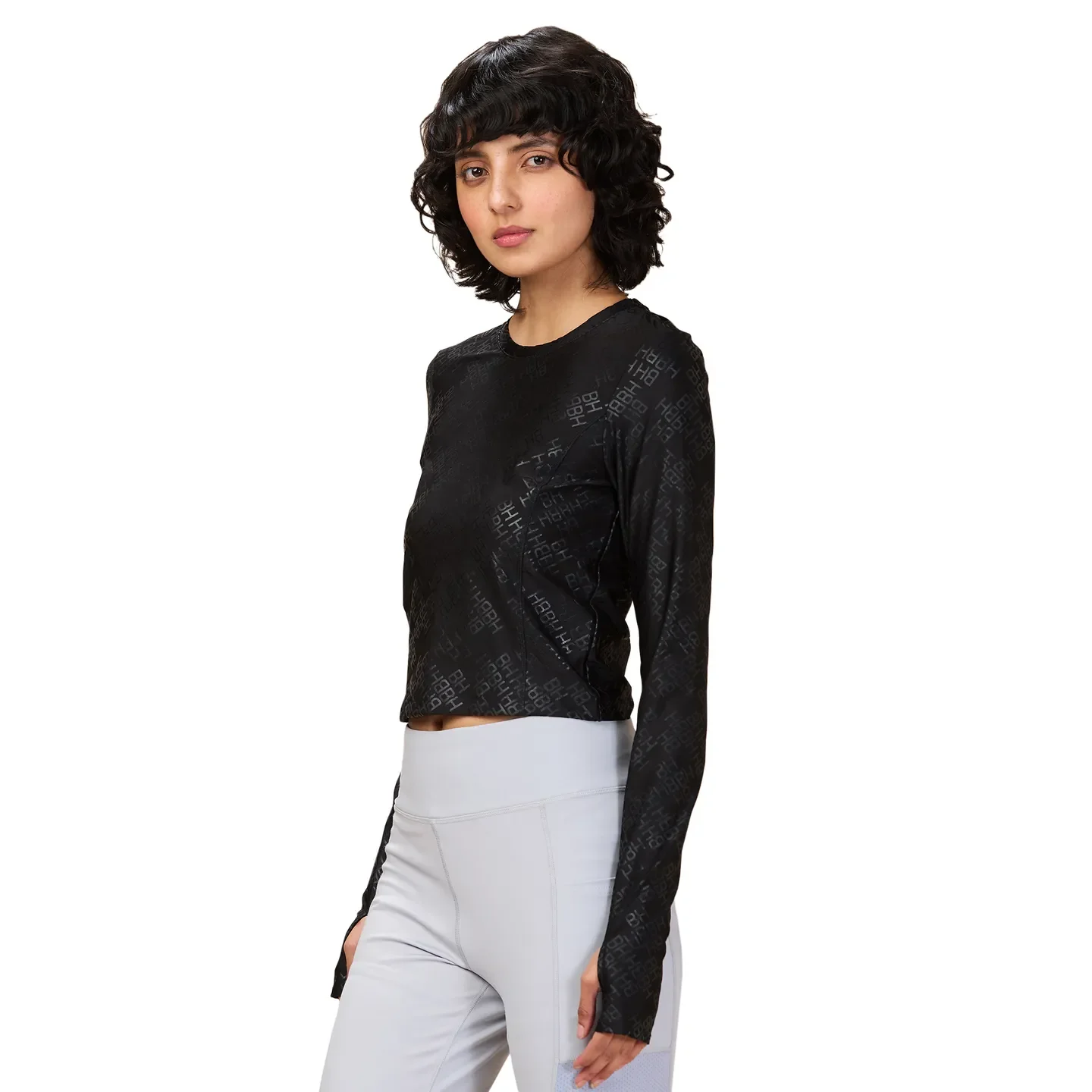 Black Slim Fit Long Sleeve Women's T-Shirt By Being Human Clothing - Image 4