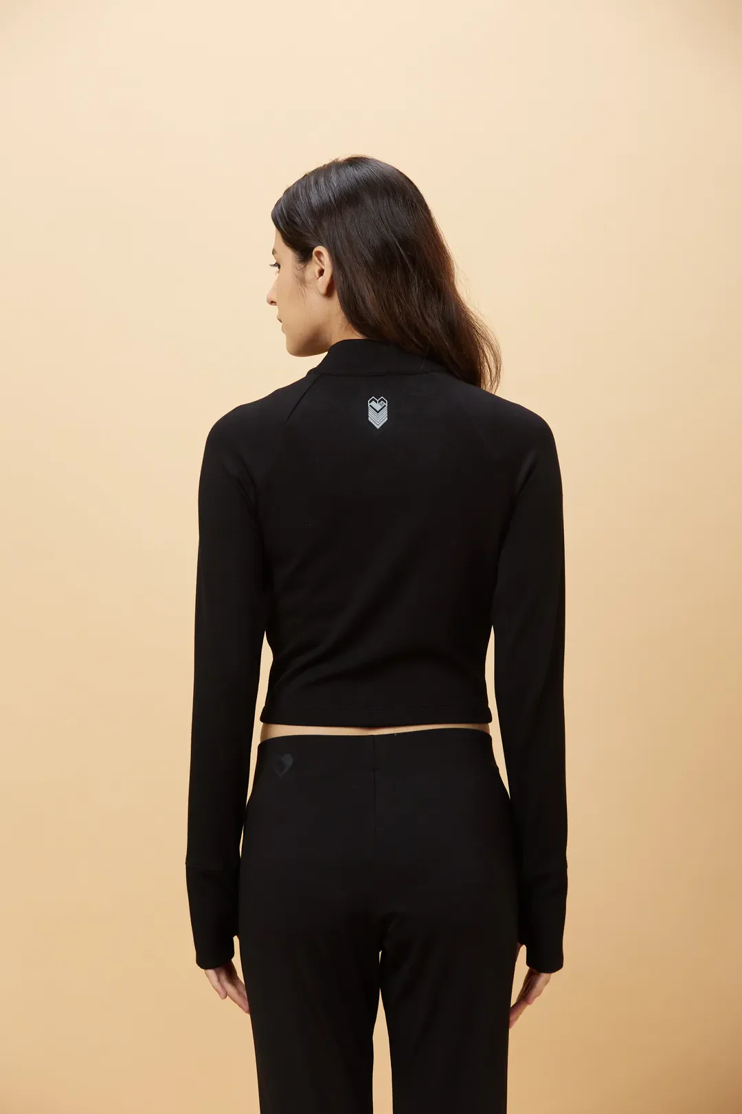 Black Slim Fit Long Sleeve Women's T-Shirt By Being Human Clothing - Image 6
