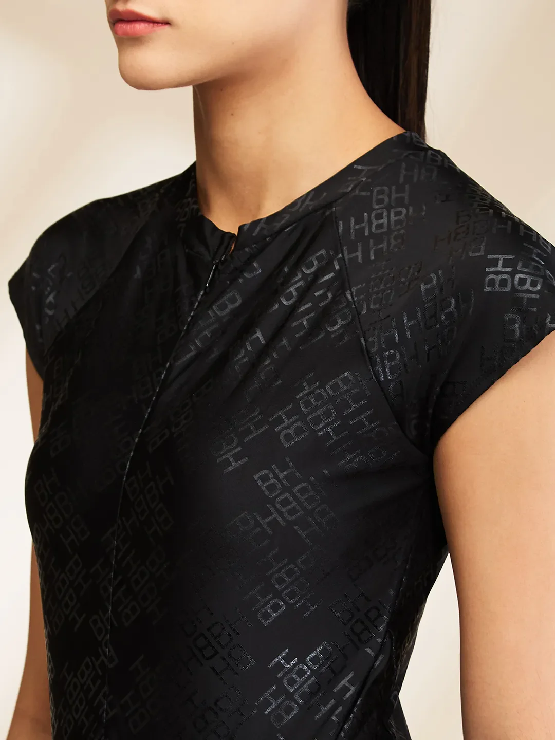 Black Slim Fit Raglan Sleeve Women's T-Shirt By Being Human Clothing - Image 5