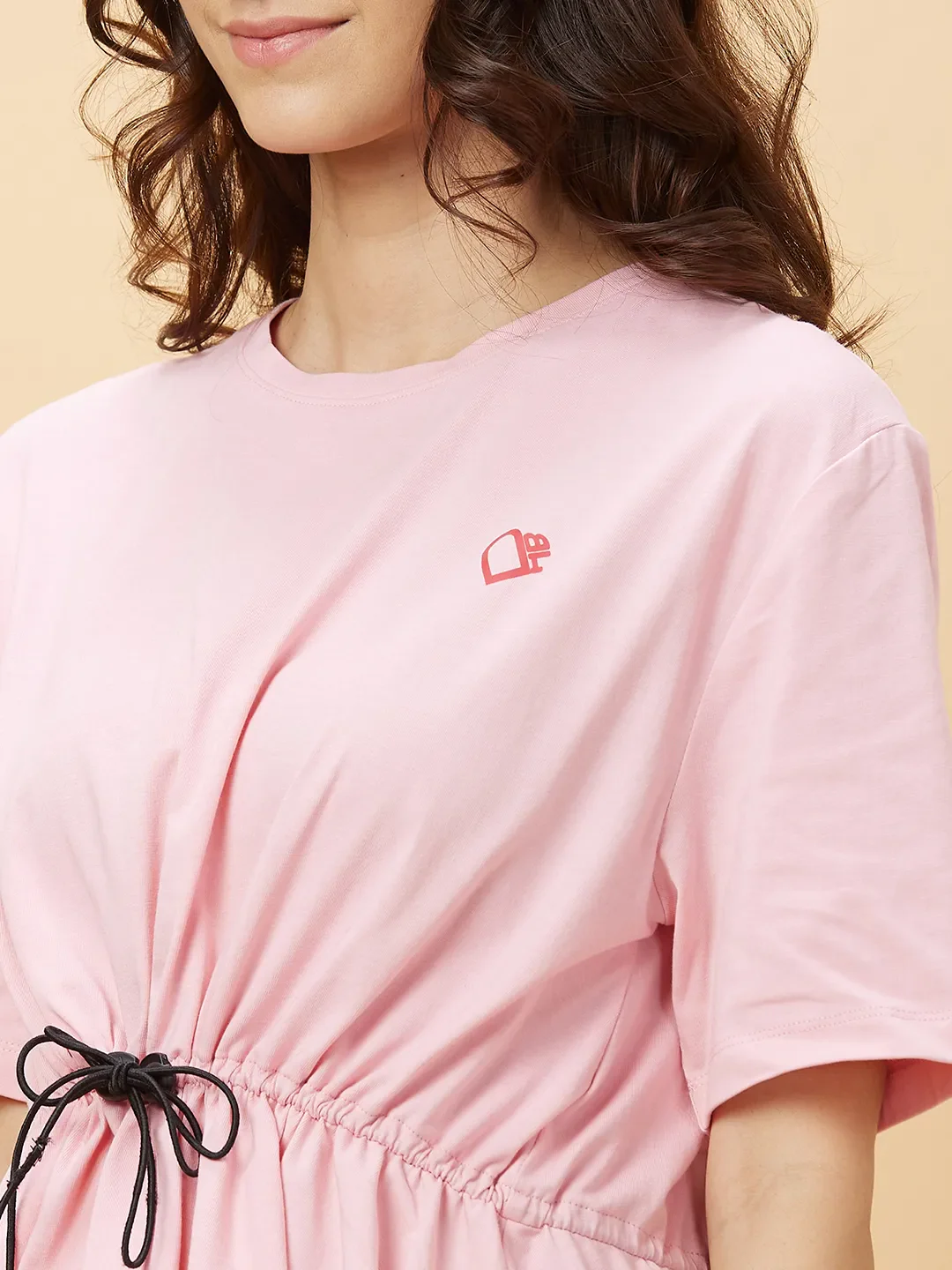 Pink Loose Fit Women's Cotton T-Shirt By Being Human Clothing - Image 5