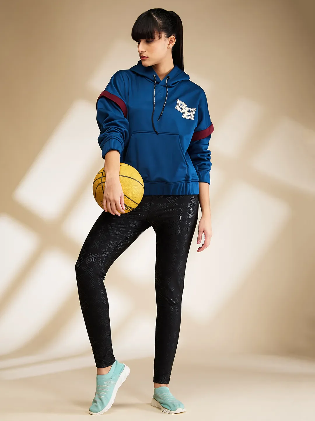 Green Easy Fit  Long Sleeves Detachable Women's Hoodie by Being Human Clothing - Image 6
