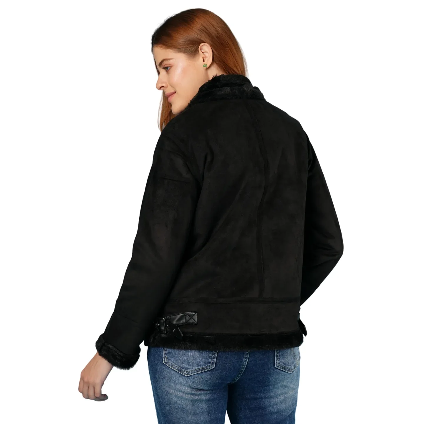 Black Semi Fit Long Sleeve Women's Jacket By Being Human Clothing - Image 3