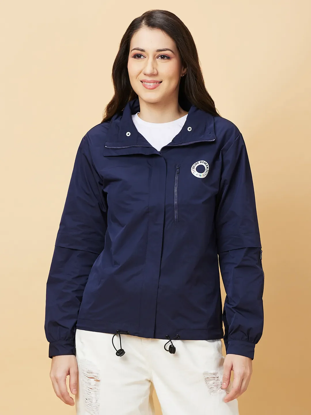 Blue Basic Fit  Long Sleeves Women's Jacket by Being Human Clothing