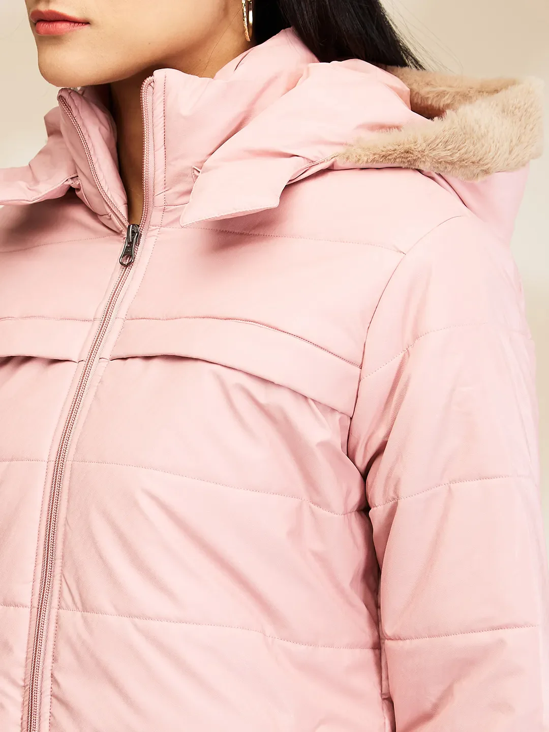 Pink Slim Fit Long Sleeve Women's Jacket By Being Human Clothing - Image 5