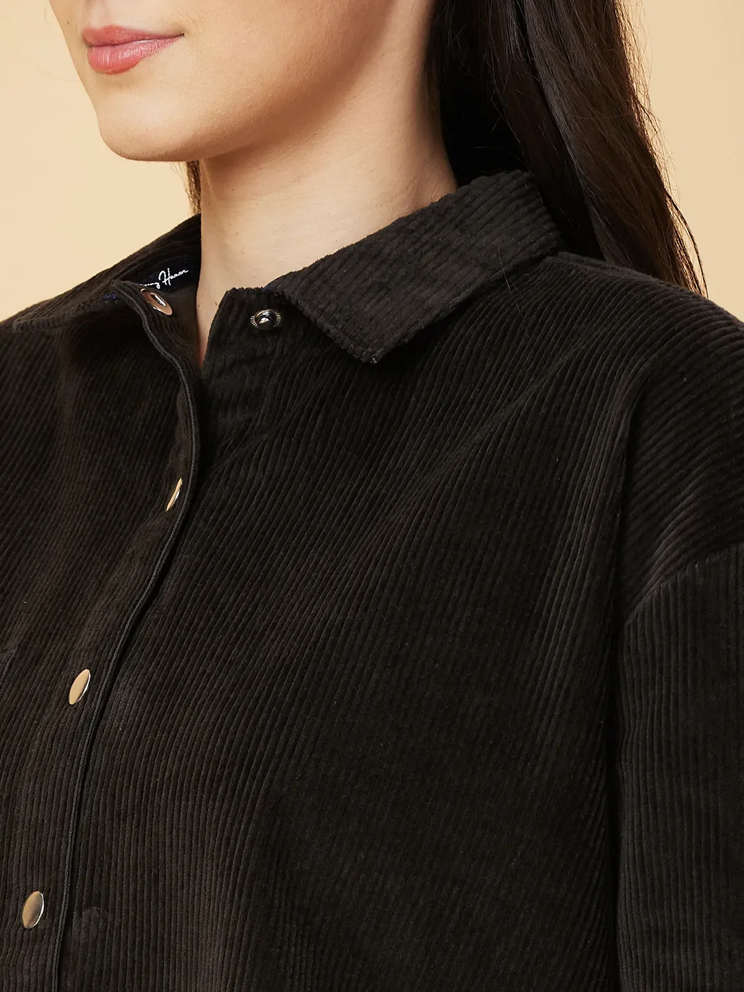 Dark Olive Loose Fit Women's Cotton Shirts By Being Human Clothing - Image 5