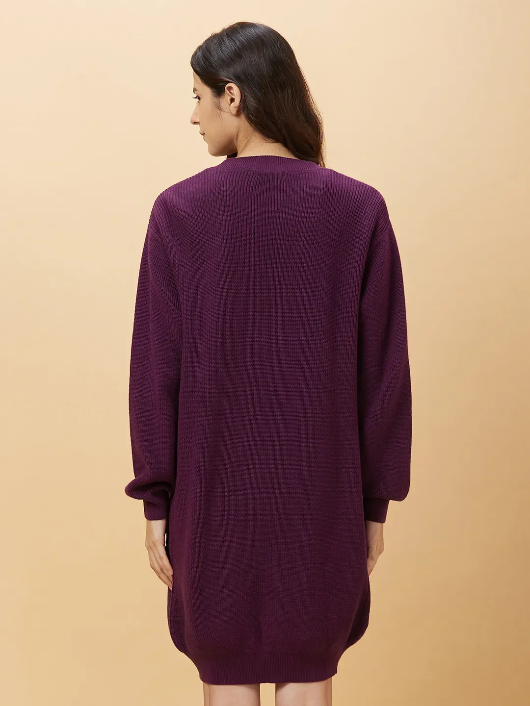 Purple Easy Fit Long Sleeve Women's Shrug By Being Human Clothing - Image 3