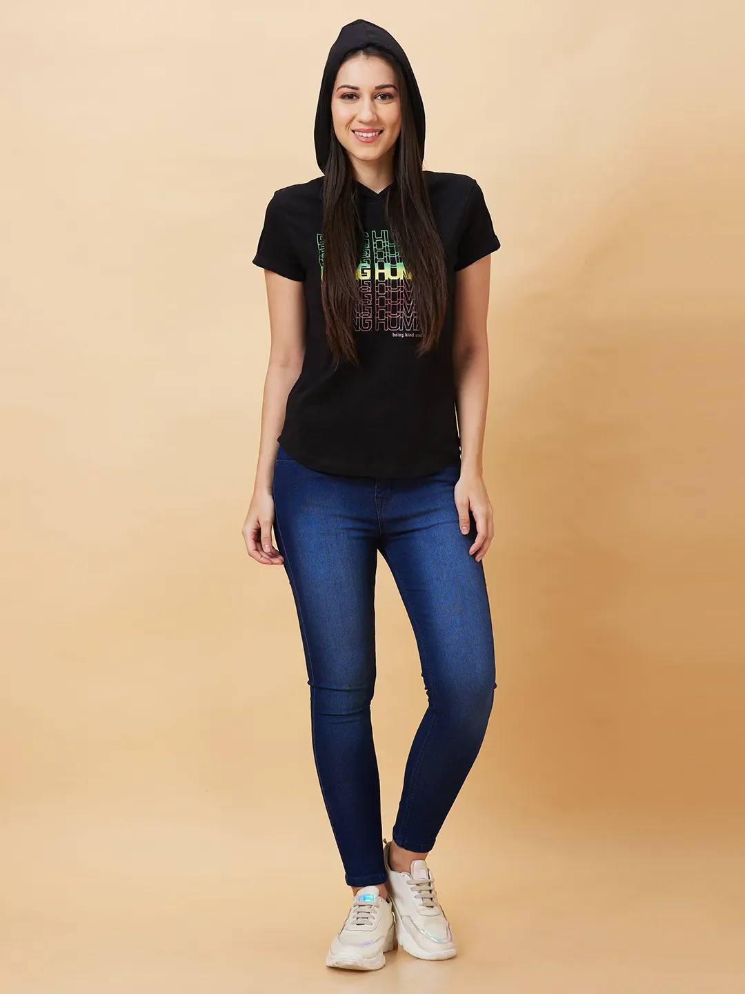 Black Basic Fit  Short Sleeves Women's T-Shirt by Being Human Clothing - Image 2